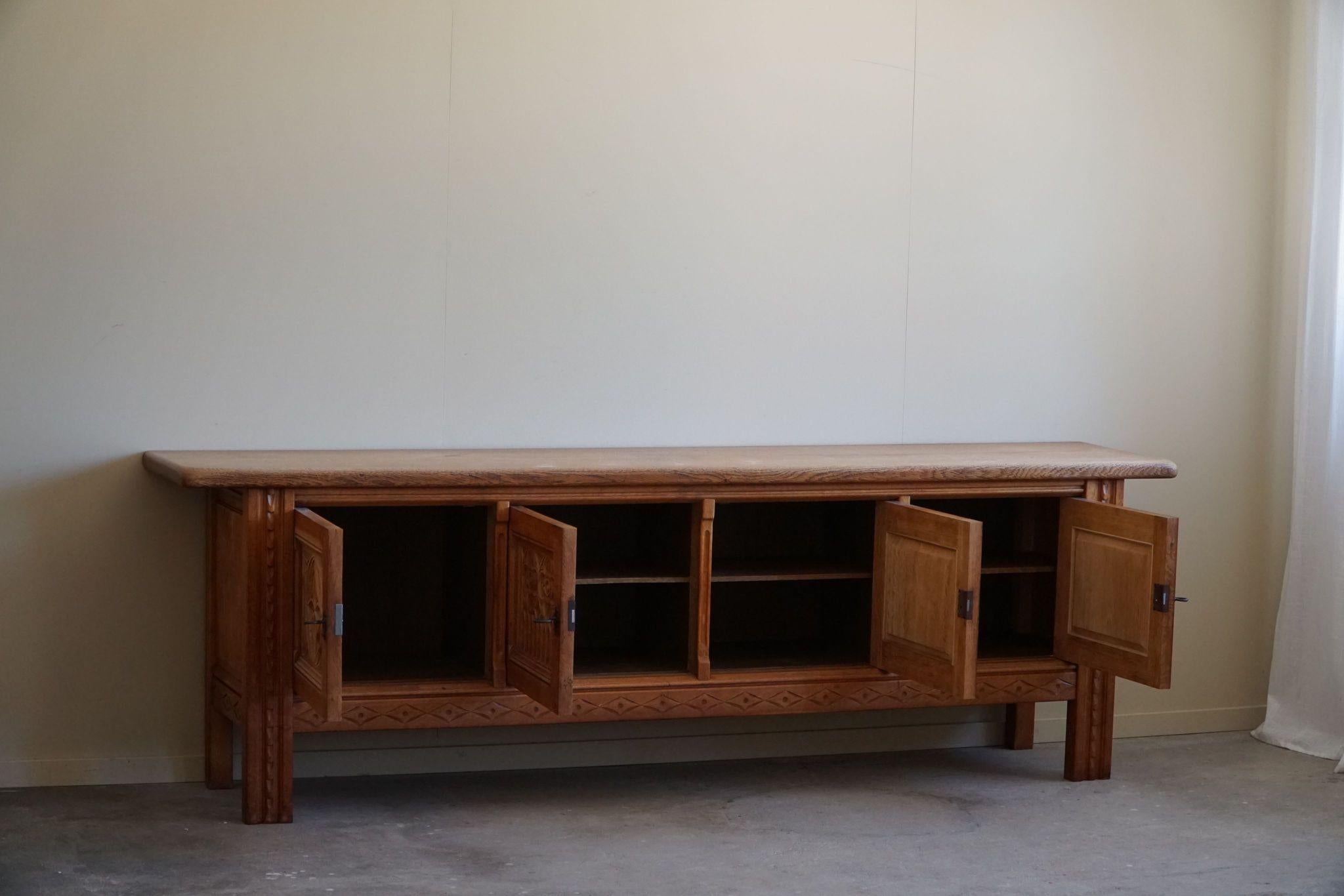 Mid Century Modern Sideboard in Oak, Handcrafted by a Danish Cabinetmaker, 1950s For Sale 1