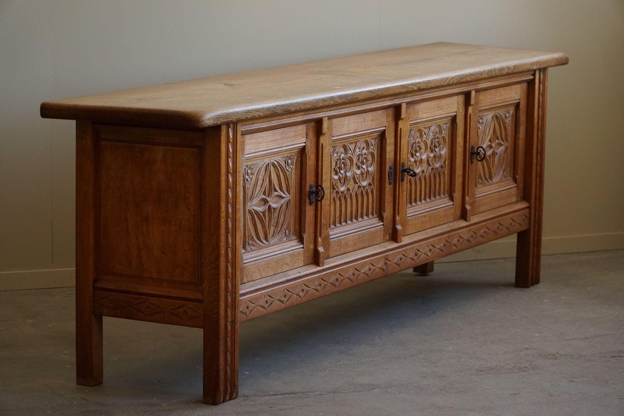 Mid Century Modern Sideboard in Oak, Handcrafted by a Danish Cabinetmaker, 1950s For Sale 2
