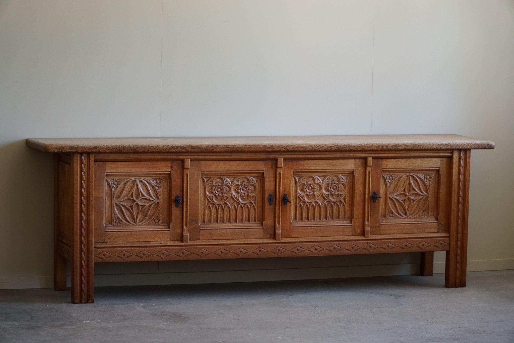 Mid Century Modern Sideboard in Oak, Handcrafted by a Danish Cabinetmaker, 1950s For Sale 3