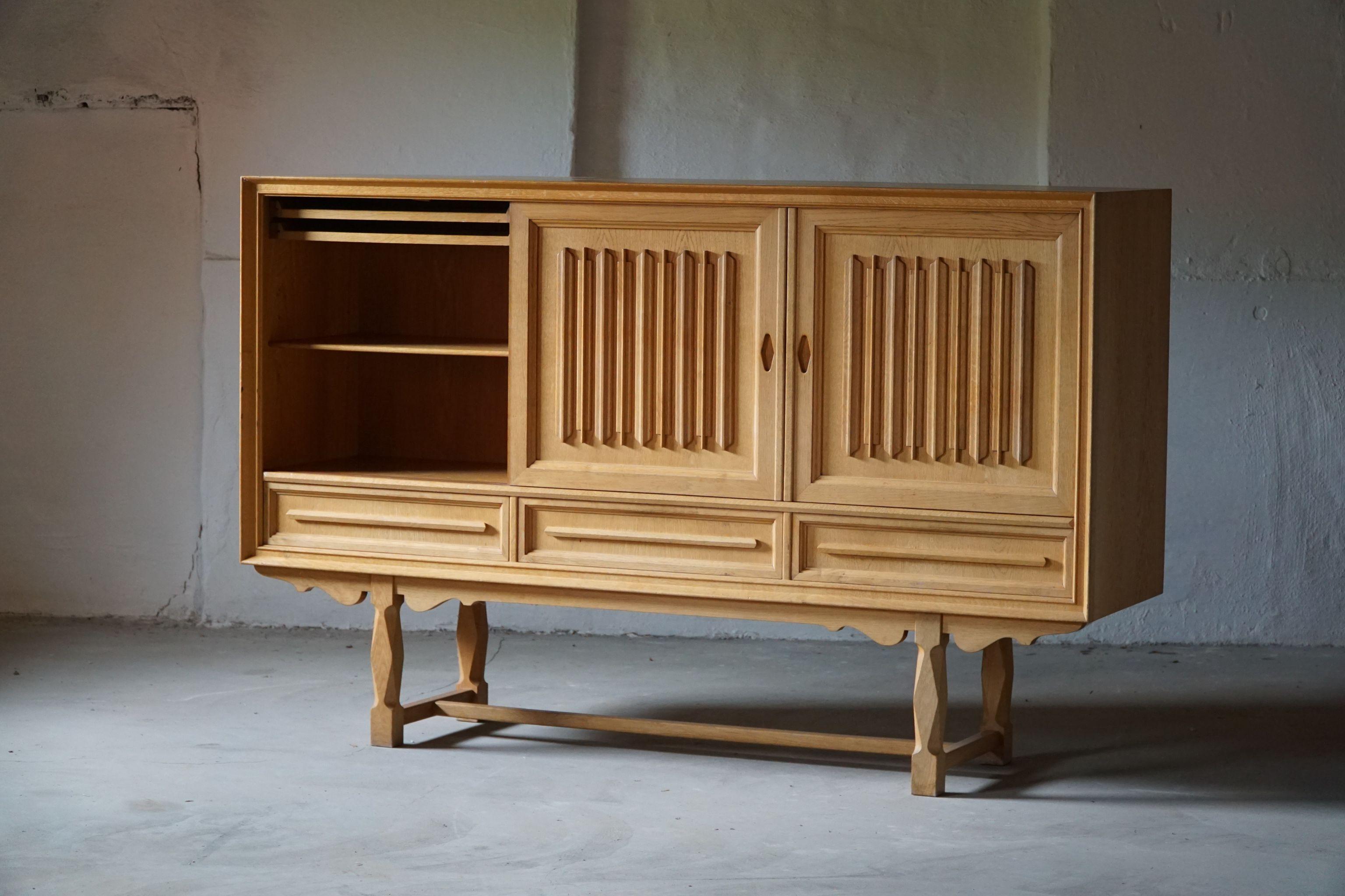 Mid-Century Modern Sideboard in Solid Oak, Made by a Danish Cabinetmaker, 1960s 9