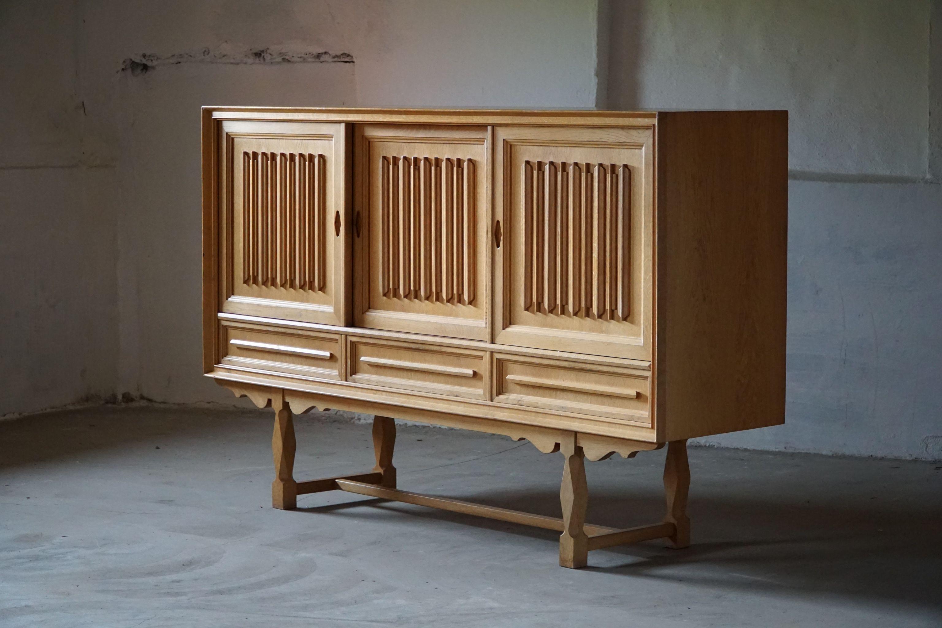 Mid-Century Modern Sideboard in Solid Oak, Made by a Danish Cabinetmaker, 1960s 10