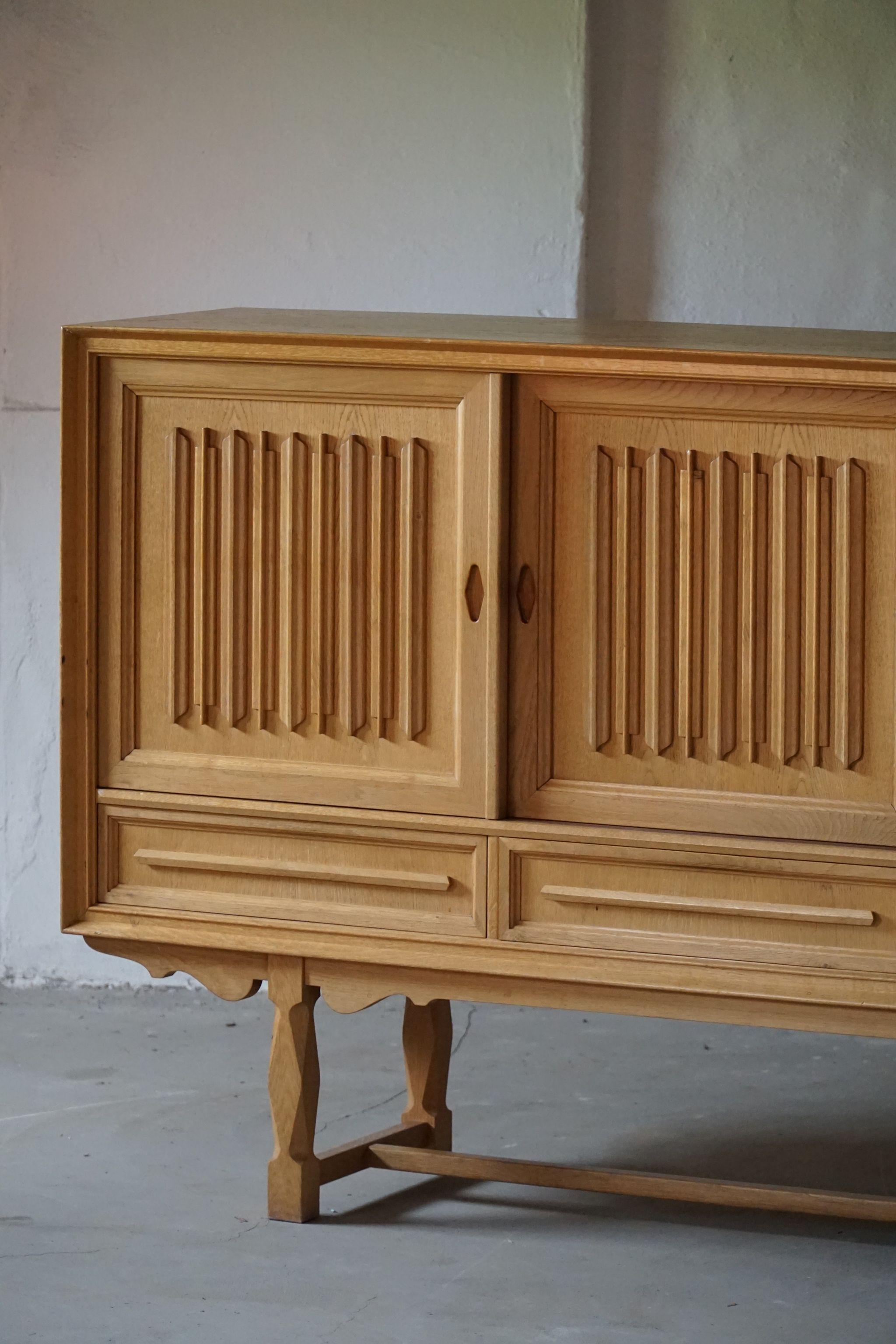 Mid-Century Modern Sideboard in Solid Oak, Made by a Danish Cabinetmaker, 1960s 11