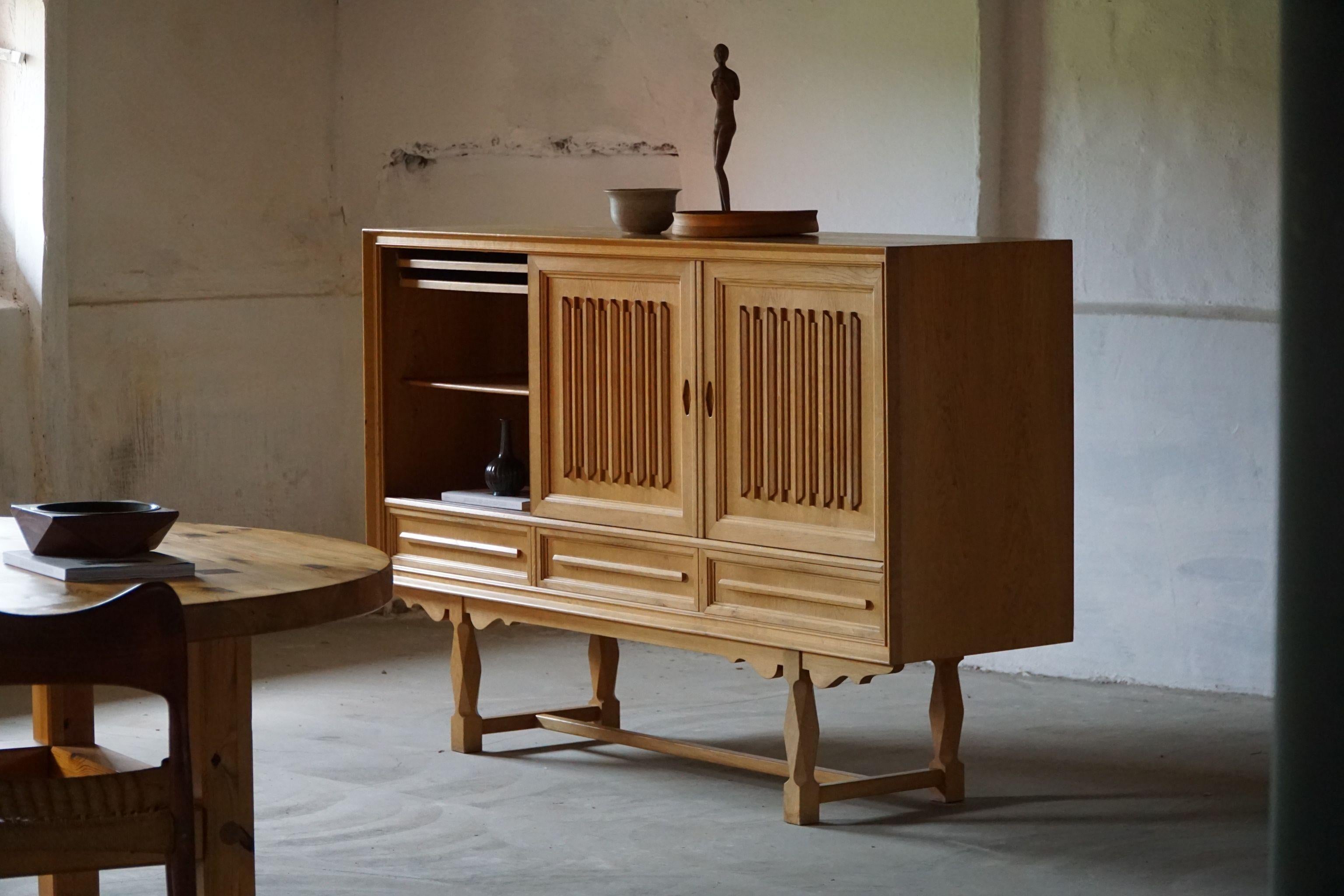Mid-Century Modern Sideboard in Solid Oak, Made by a Danish Cabinetmaker, 1960s 2