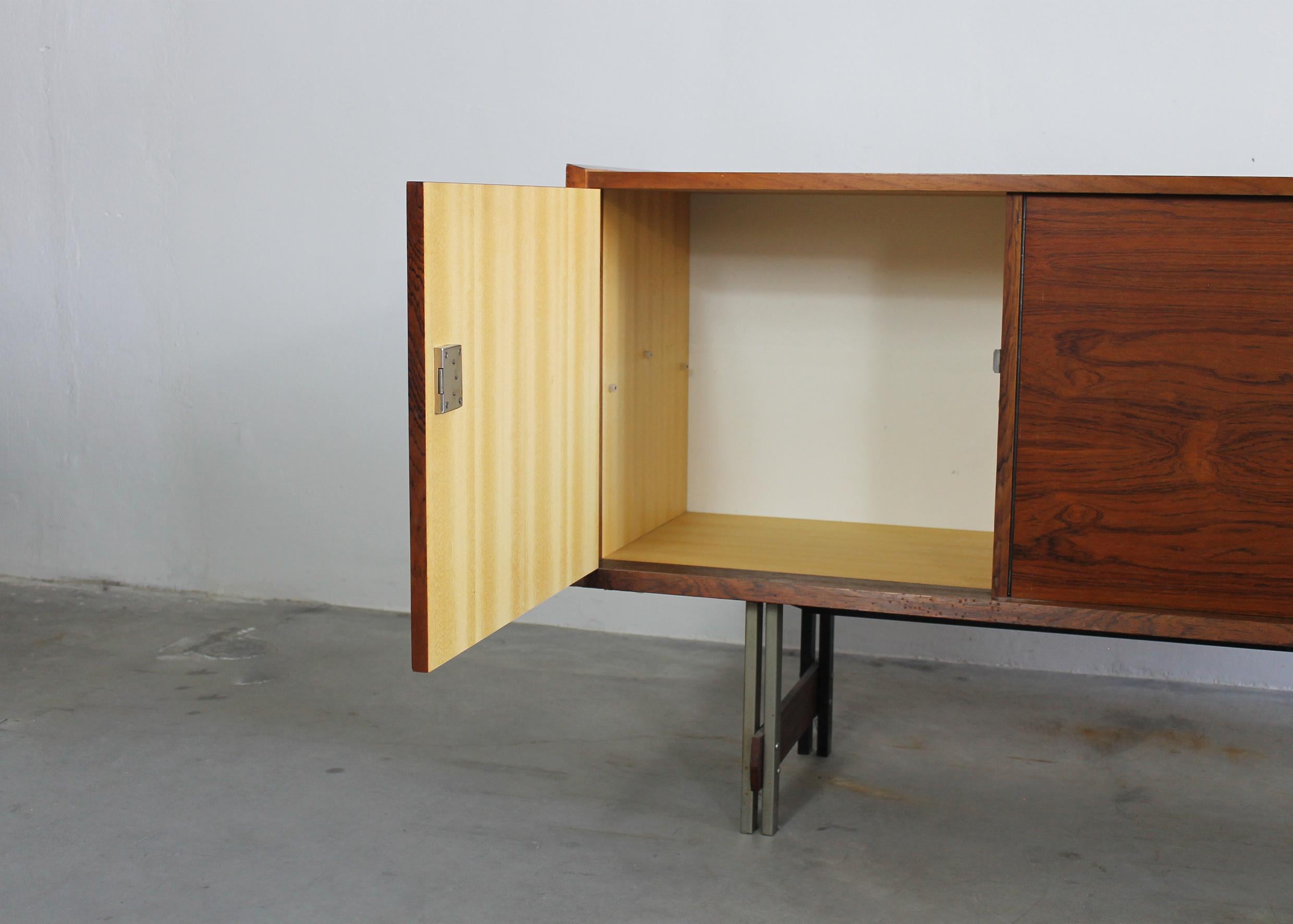 Mid-Century Modern Sideboard in Wood and Metal Italian Manufacture 1960s 5