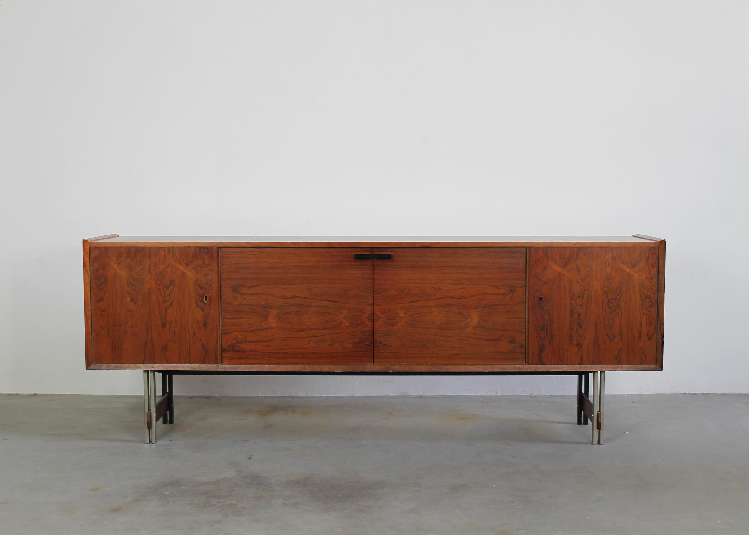 Other Mid-Century Modern Sideboard in Wood and Metal Italian Manufacture 1960s