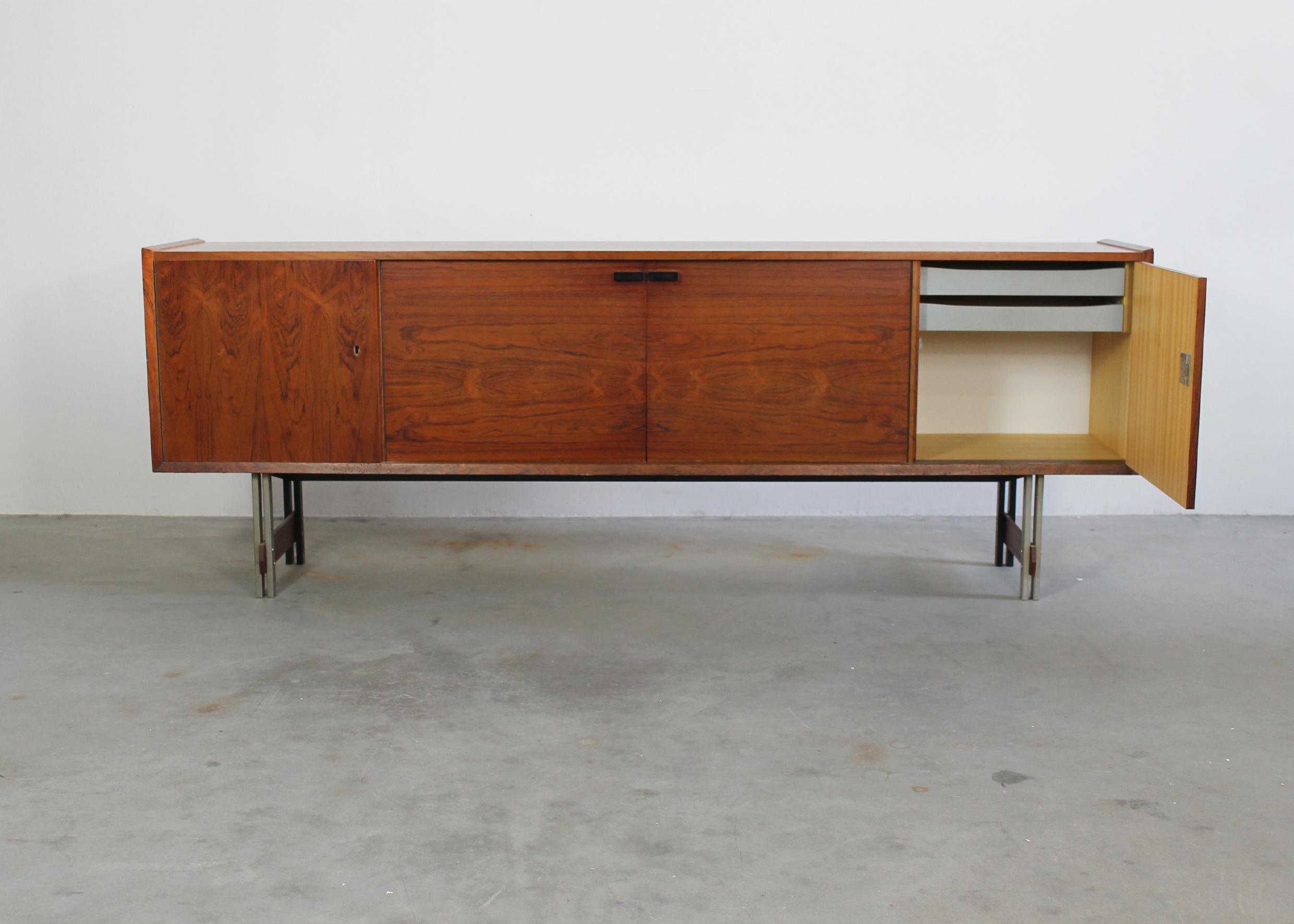 Mid-20th Century Mid-Century Modern Sideboard in Wood and Metal Italian Manufacture 1960s