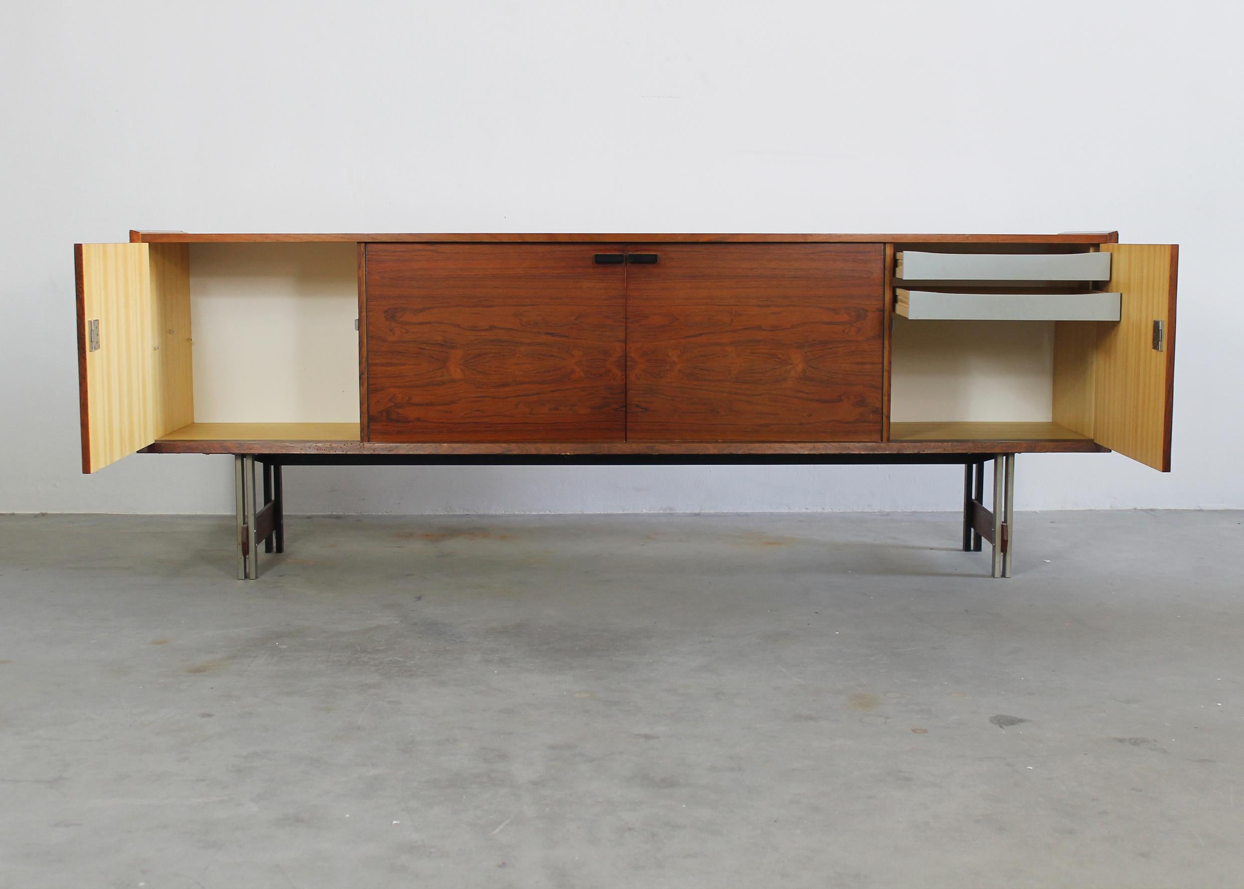 Mid-Century Modern Sideboard in Wood and Metal Italian Manufacture 1960s 1