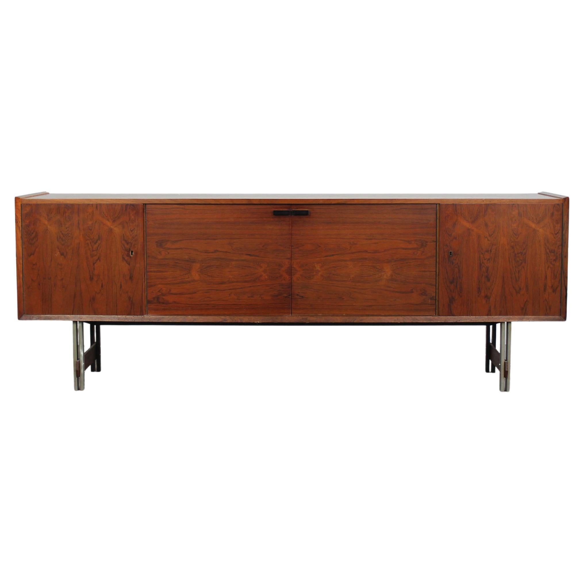 Mid-Century Modern Sideboard in Wood and Metal Italian Manufacture 1960s