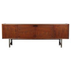Credenza moderna di metà secolo in Wood e metallo Manifattura italiana anni '60