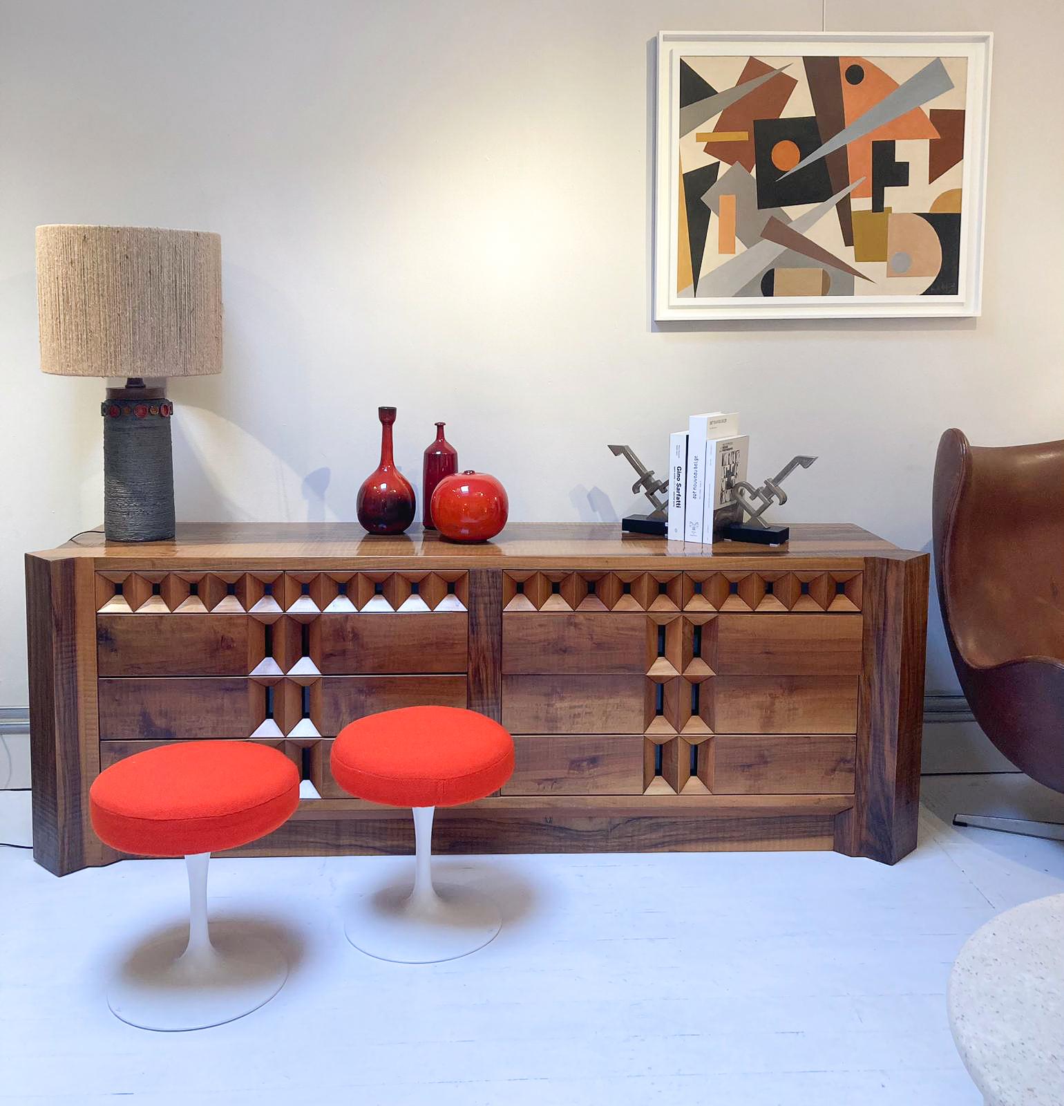 Mid-Century Modern Sideboard with Drawers by Guiseppe Rivadossi, 1970s In Good Condition For Sale In Brussels, BE
