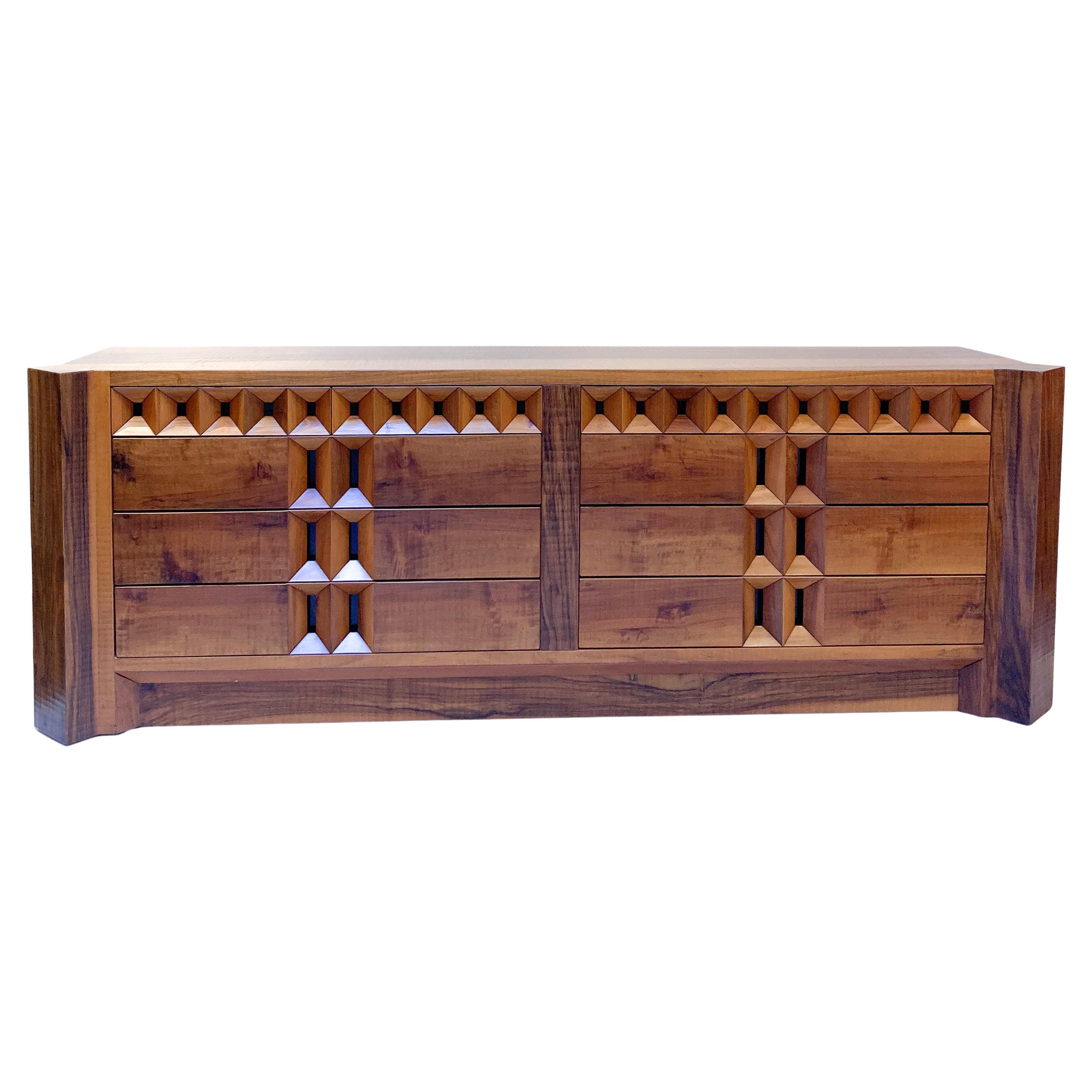 Mid-Century Modern Sideboard with Drawers by Guiseppe Rivadossi, 1970s For Sale