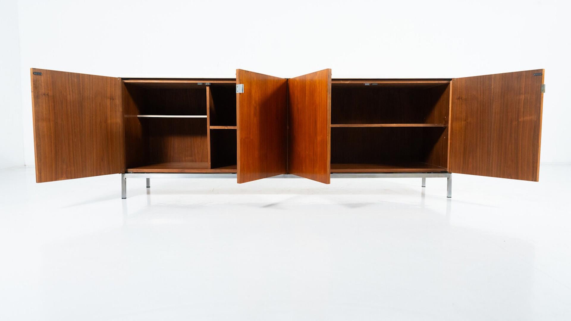 Enfilade moderne du milieu du siècle, bois et marbre, Italie, 1970 en vente 1