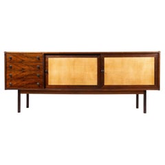 Mid-Century Modern Sideboard, Wood and Wicker, Italy, 1960s