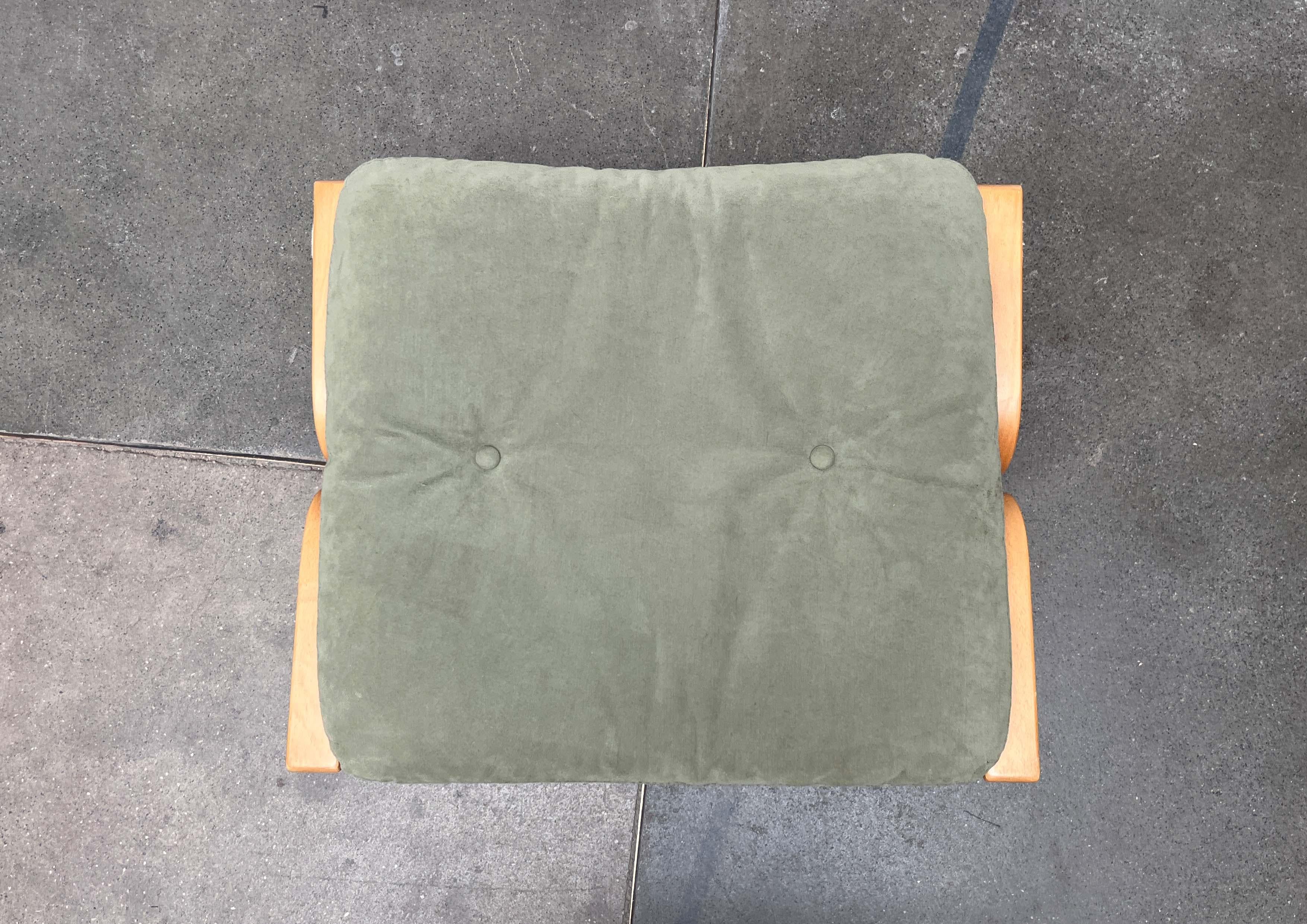 Pelle Sgabello Siesta moderno di metà secolo Greene & Greene in pelle nubuk Ingmar Relling Westnofa in vendita