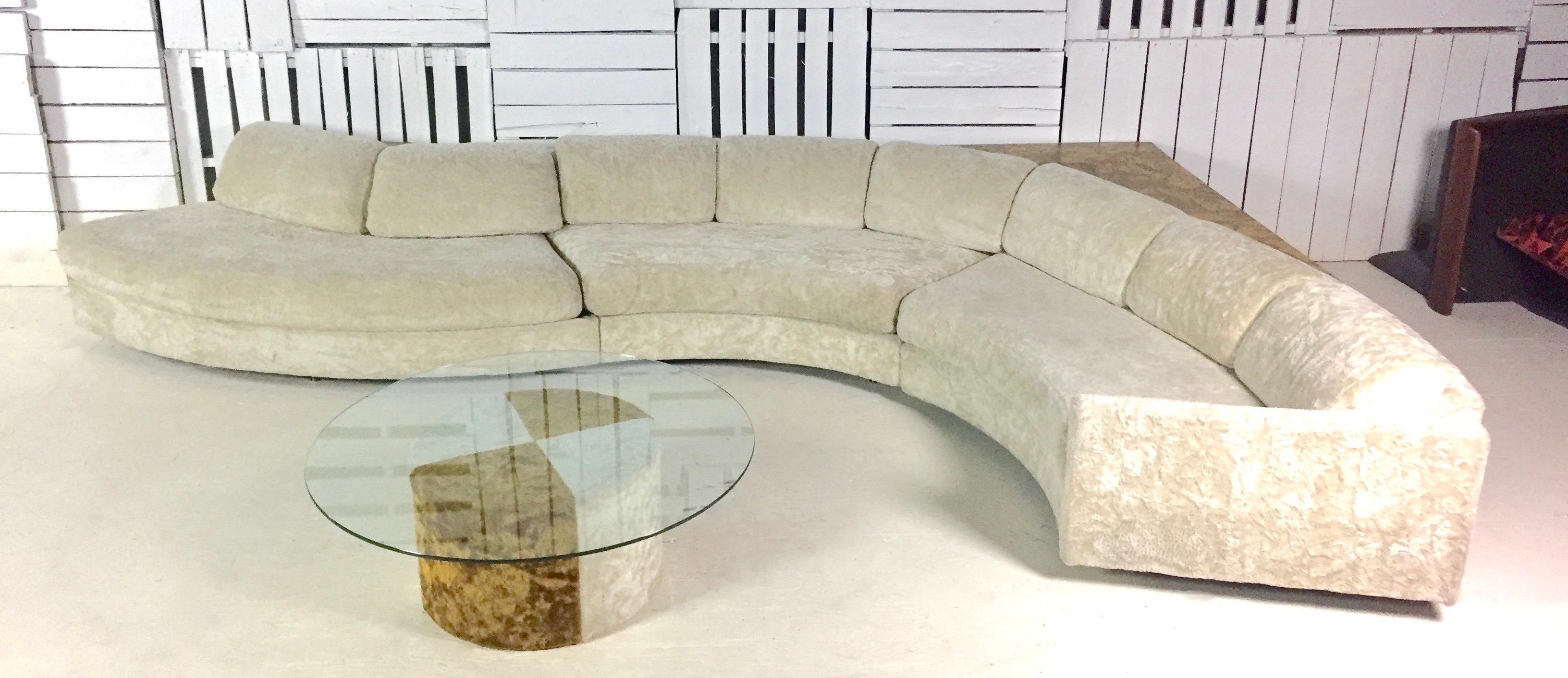 Authentic Adrian Pearsall sectionals are some of his most dramatic creations. They also need space! Please peruse our growing collection of rare Pearsall pieces which we will be listing this month.

Adrian Pearsall three-piece serpentine sectional