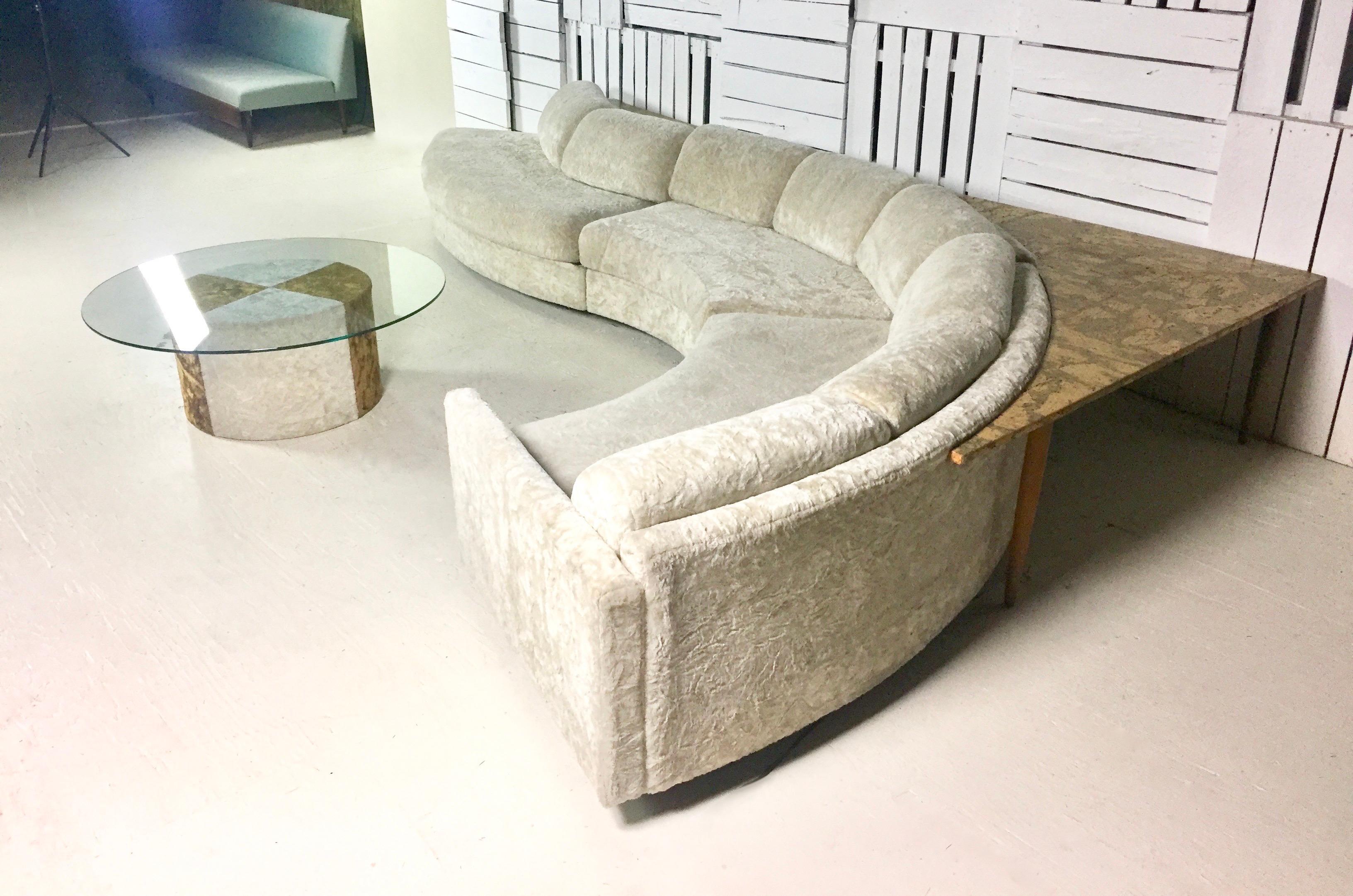 Late 20th Century Mid-Century Modern Signed Adrian Pearsall Curved Serpentine Sectional Sofa