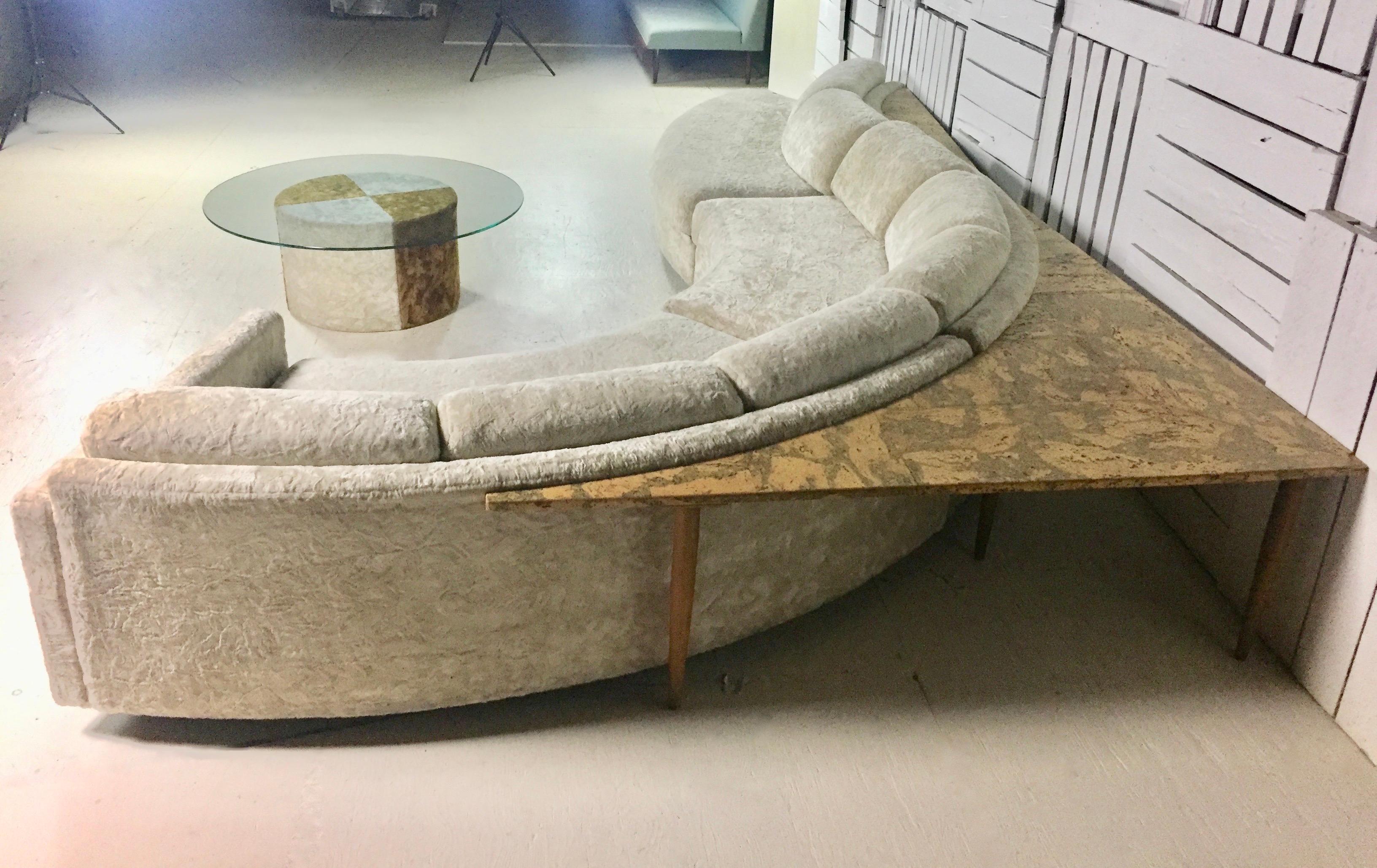 Mid-Century Modern Signed Adrian Pearsall Curved Serpentine Sectional Sofa In Good Condition In West Hartford, CT