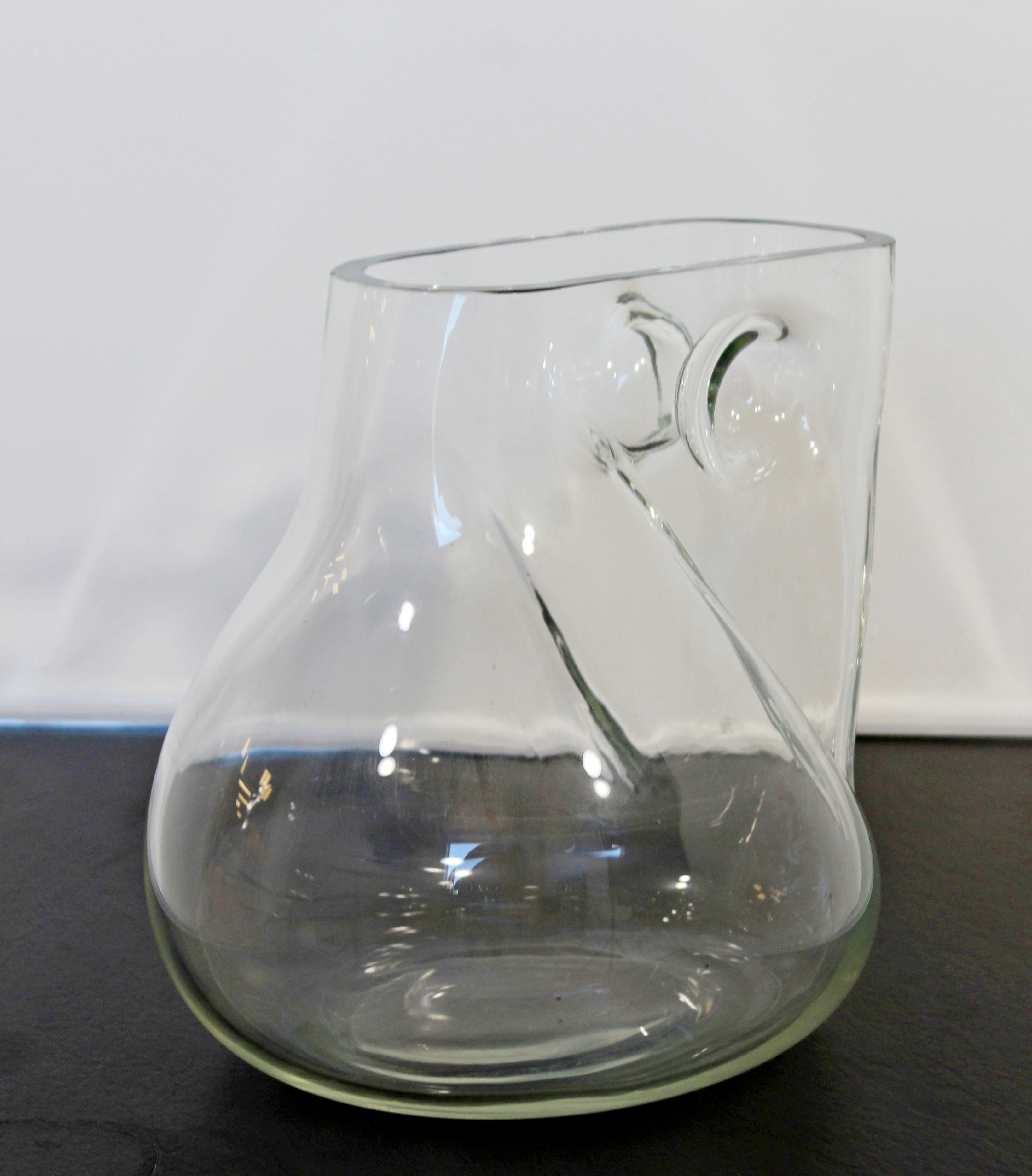Late 20th Century Mid-Century Modern Signed Alfredo Barbini Murano Glass Art Vase Pitcher, Italy