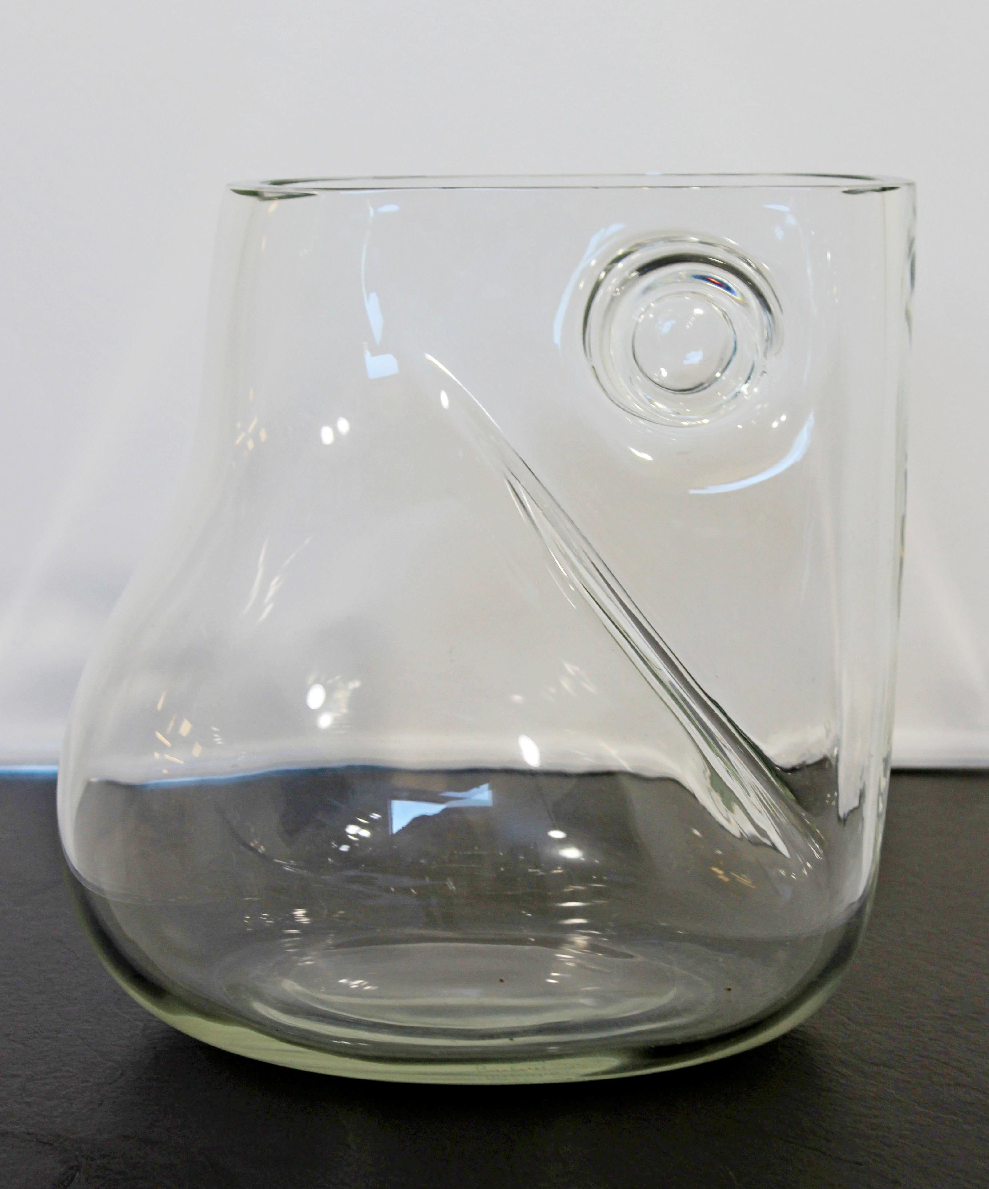 Mid-Century Modern Signed Alfredo Barbini Murano Glass Art Vase Pitcher, Italy 1