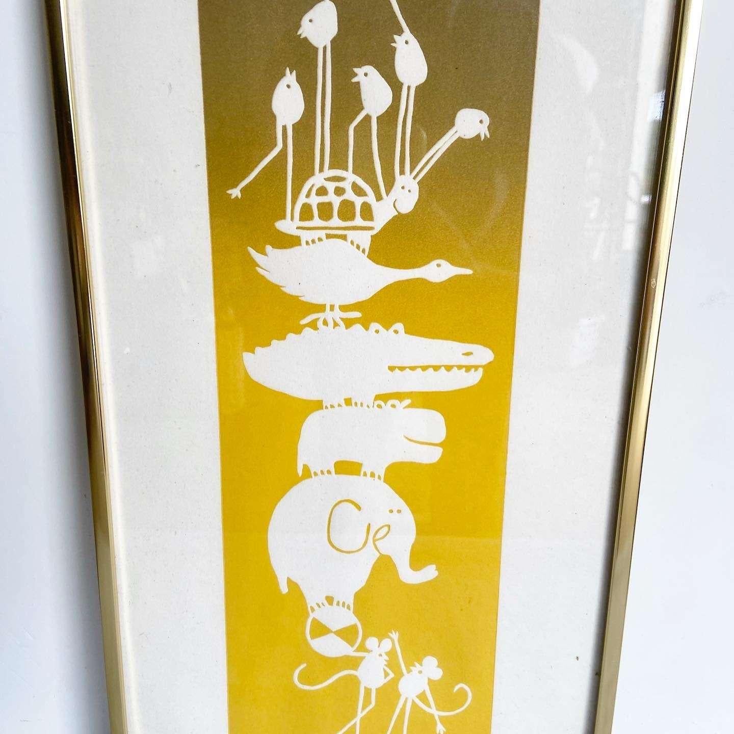 Mid-20th Century Mid Century Modern Signed and Framed Lithographs by Mar - a Pair