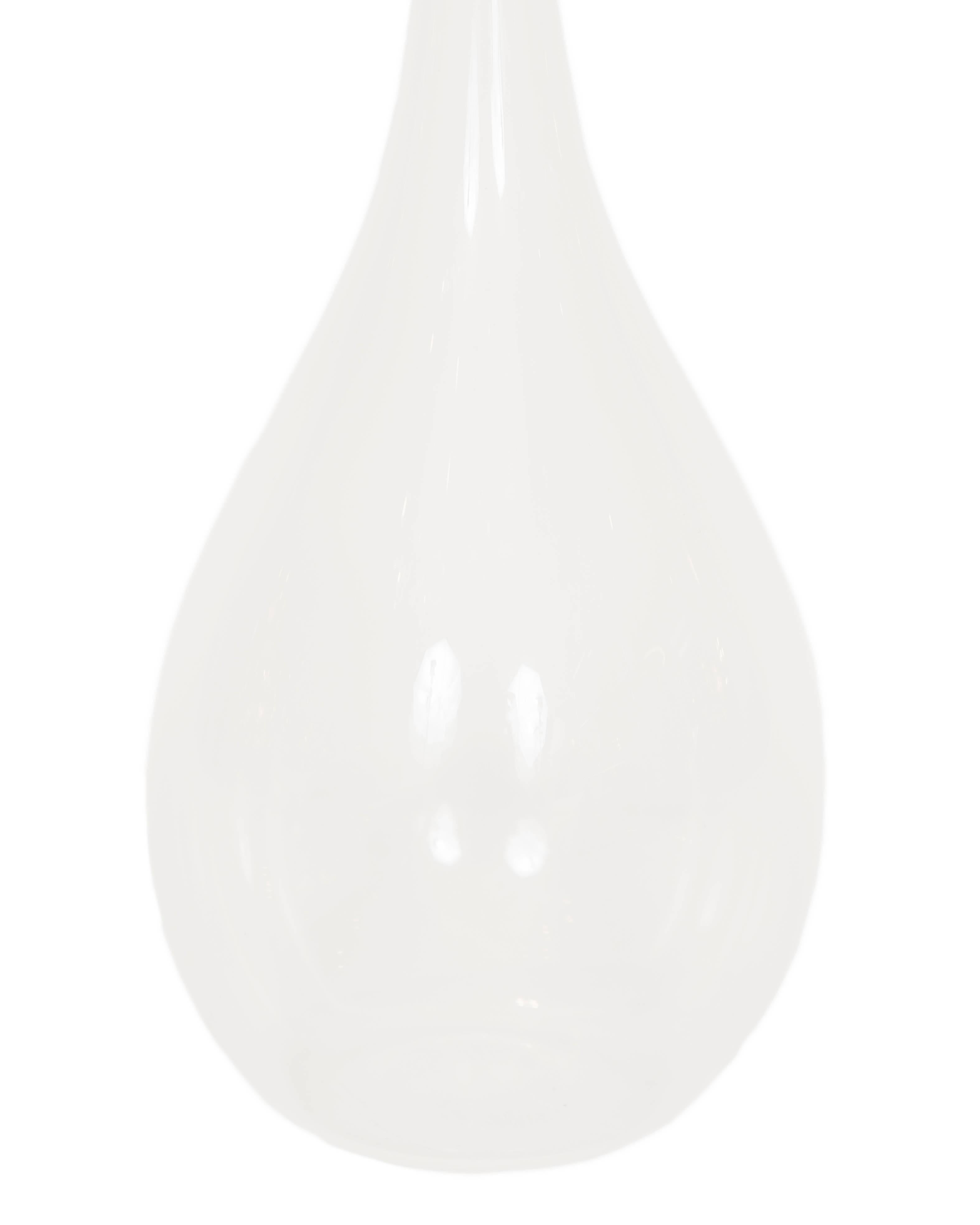 Clear and opaque or white signed vase by Floris Maydem for Leerdam glass.