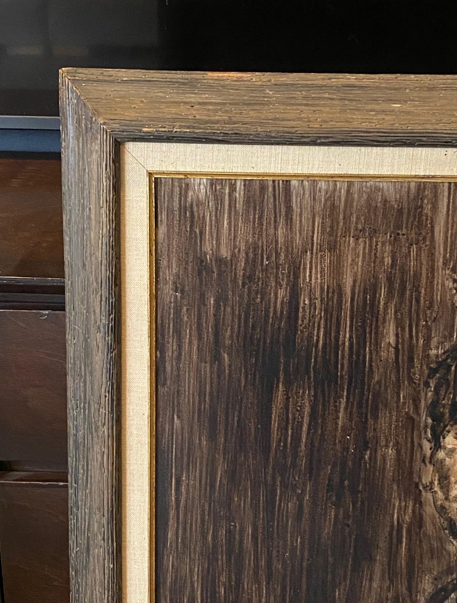 Mid-Century Modern Signed California Modernist Portrait Framed Art Painting For Sale 1