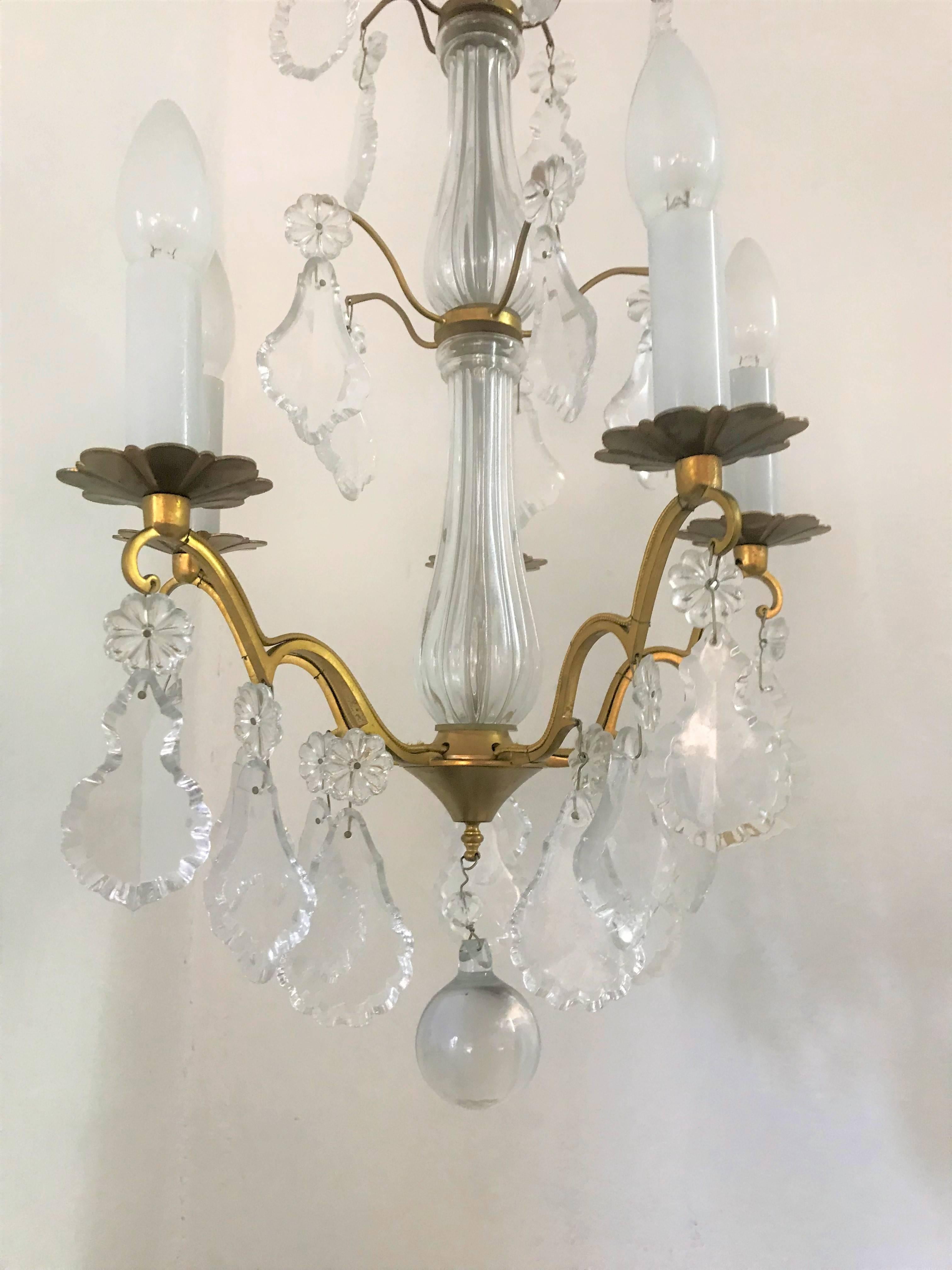Mid-Century Modern signed Chandelier by Baccarat, France, circa 1950 1