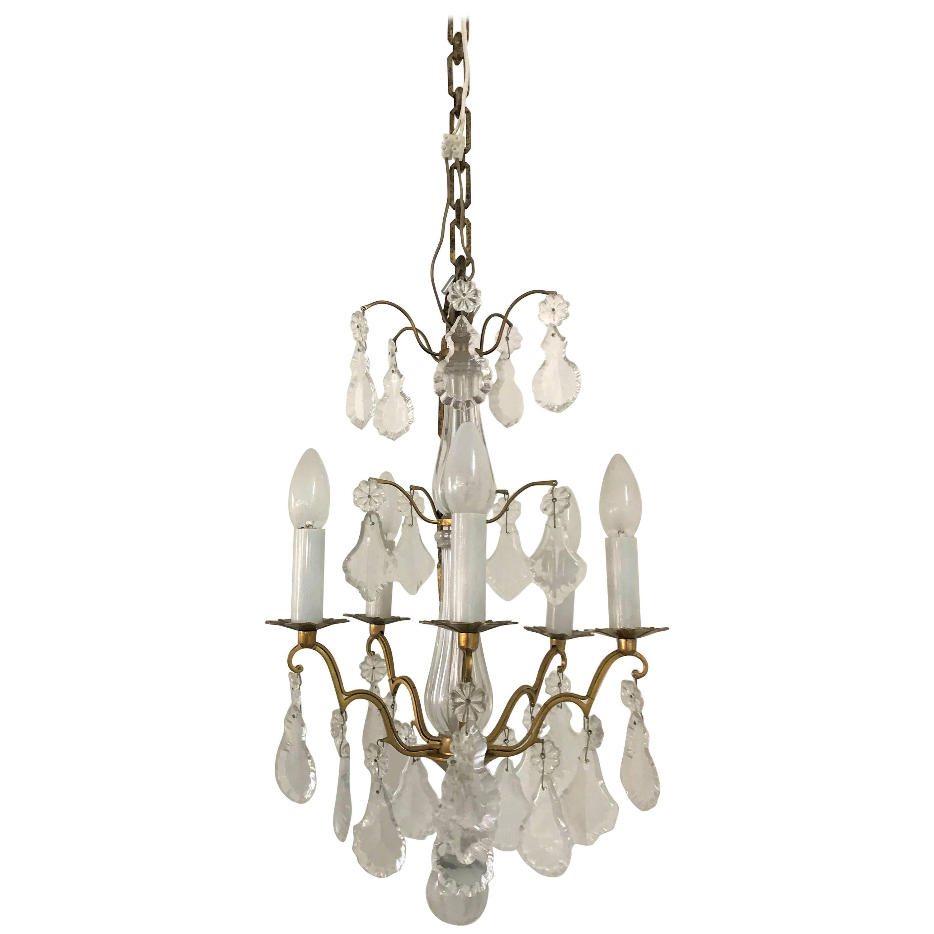 Mid-Century Modern signed Chandelier by Baccarat, France, circa 1950
