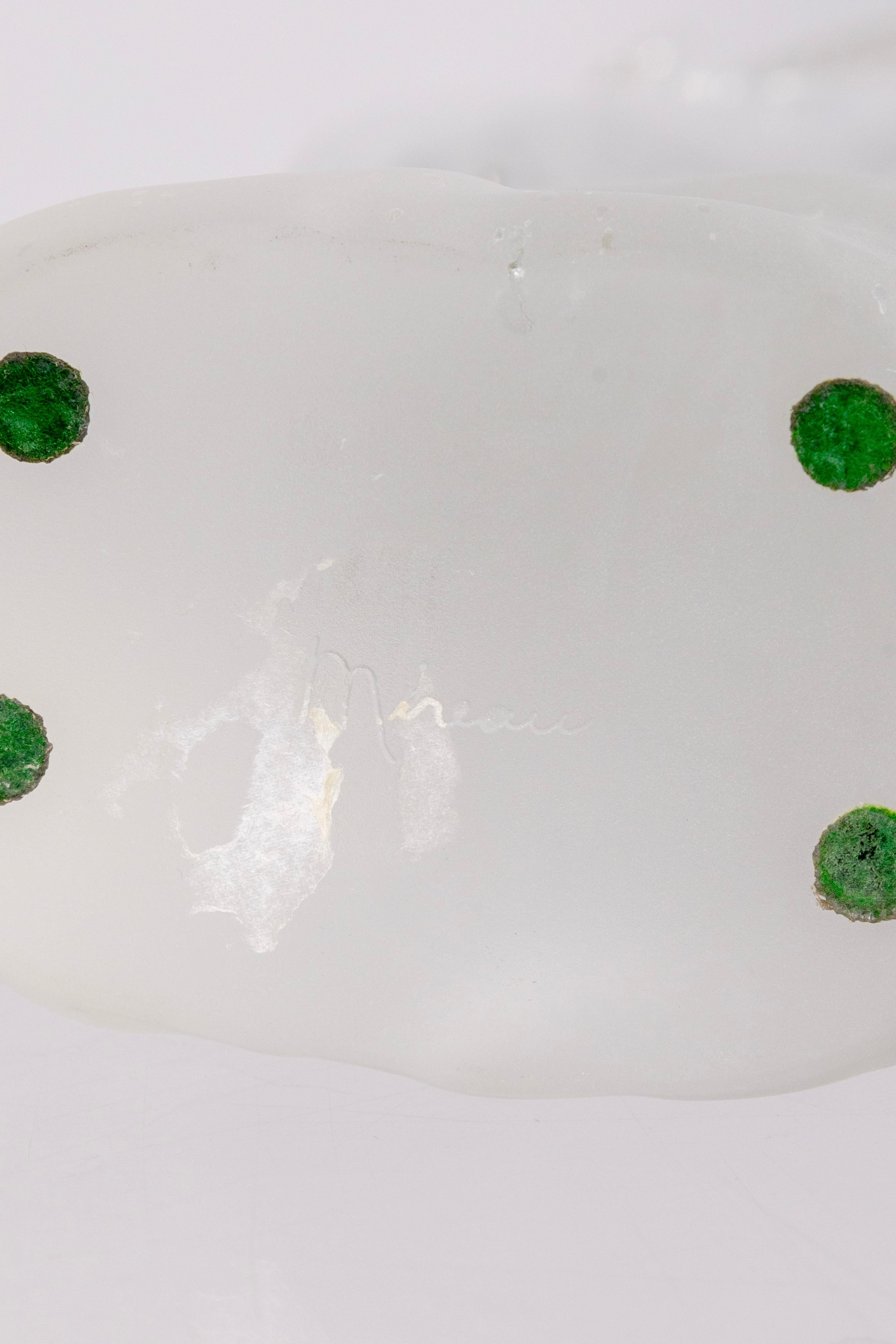 Mid Century Modern Signed Clear Art Glass Antelope Sculpture With Frosted Base For Sale 3