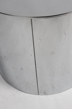 Mid-Century Modern Signed Curtis Jeré Chrome Drum End Table or Pedestal, 1970s