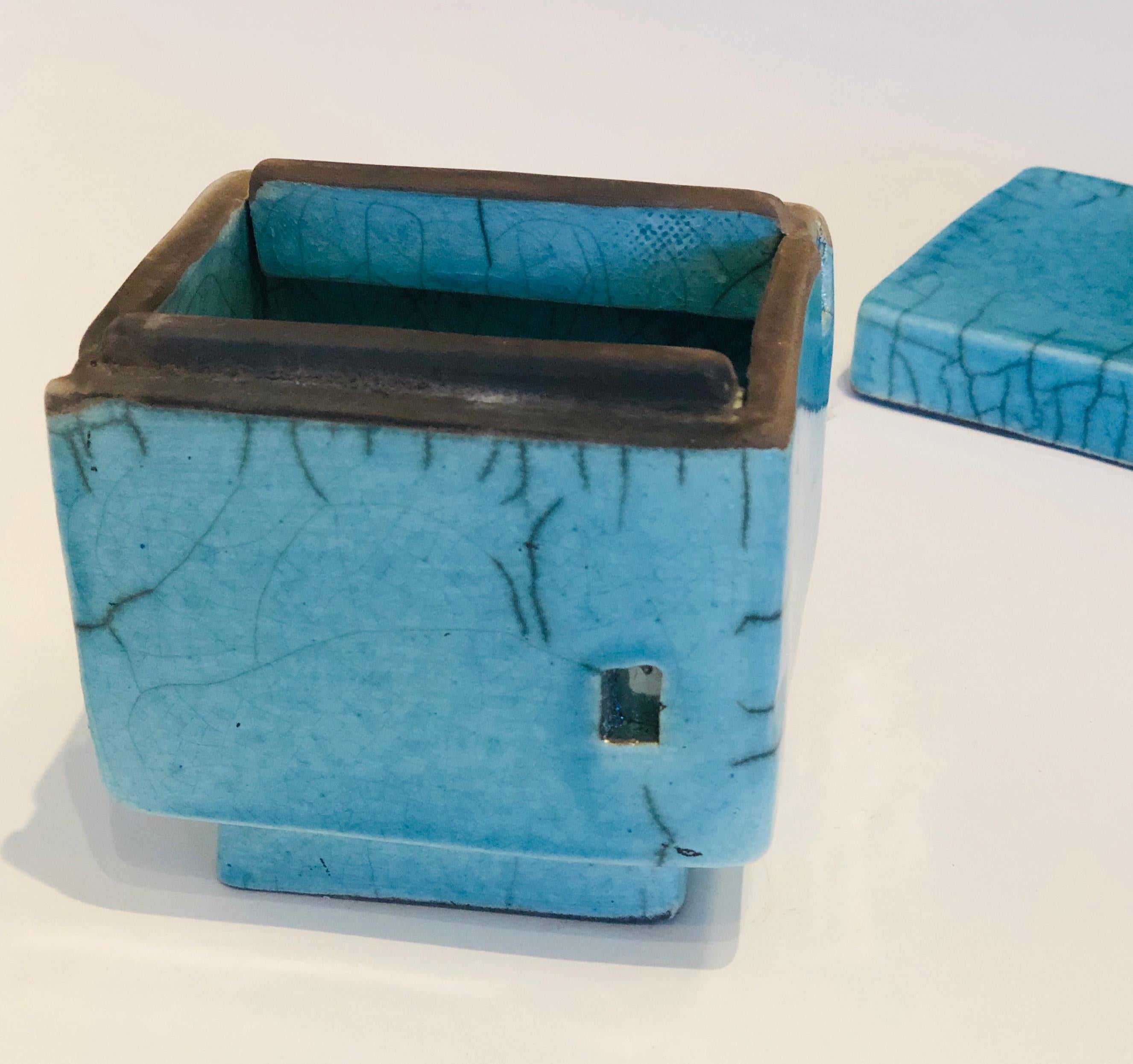 Mid-Century Modern Signed E. Simpson Clay Pottery Trinket Decorative Box 2