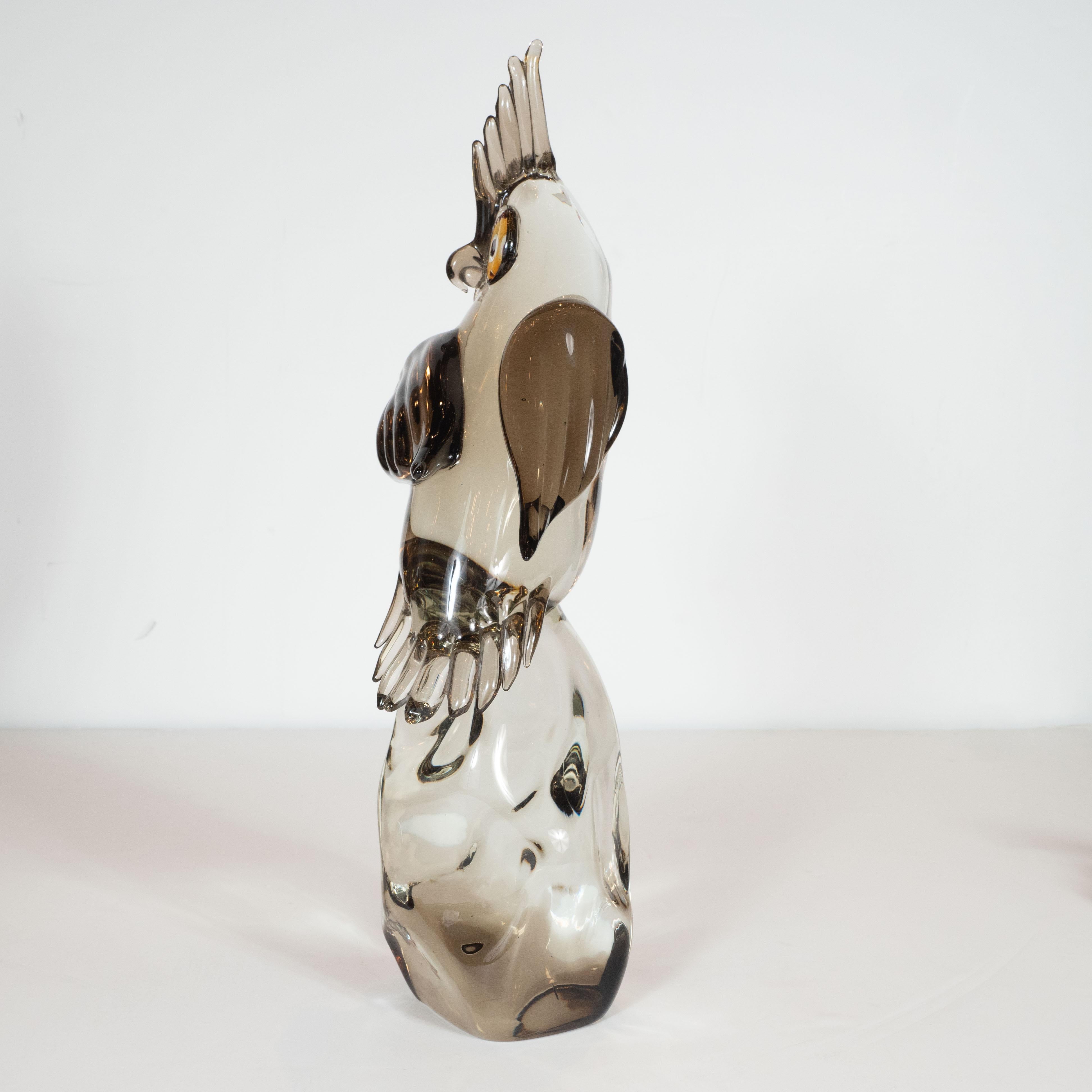 Mid-Century Modern Signed Hand Blown Murano Owl Sculpture by Licio Zanetti 2