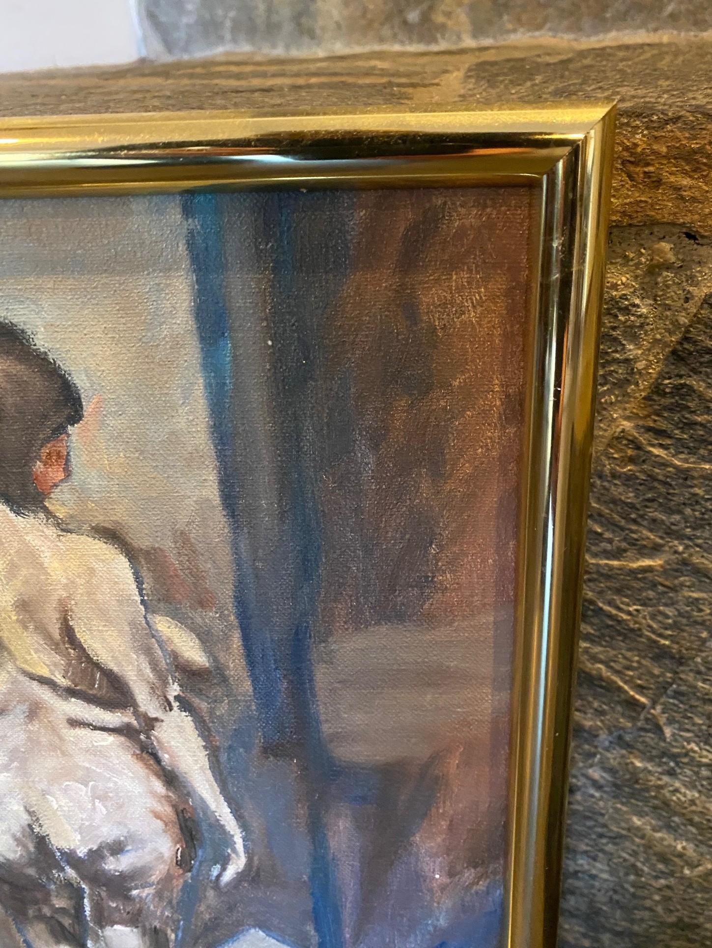 Mid-Century Modern Signed Impressionist Original Nude Female Abstract Painting For Sale 3