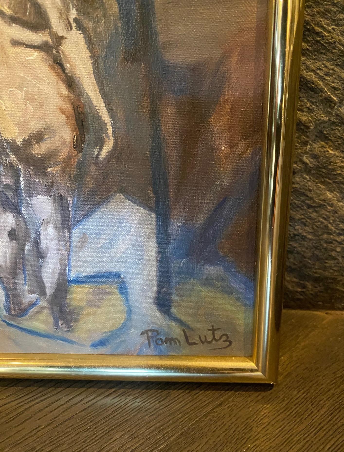 Mid-Century Modern Signed Impressionist Original Nude Female Abstract Painting For Sale 5