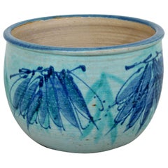 Mid-Century Modern Signed J.T. Abernathy Blue Glazed Ceramic Pot, 1960s