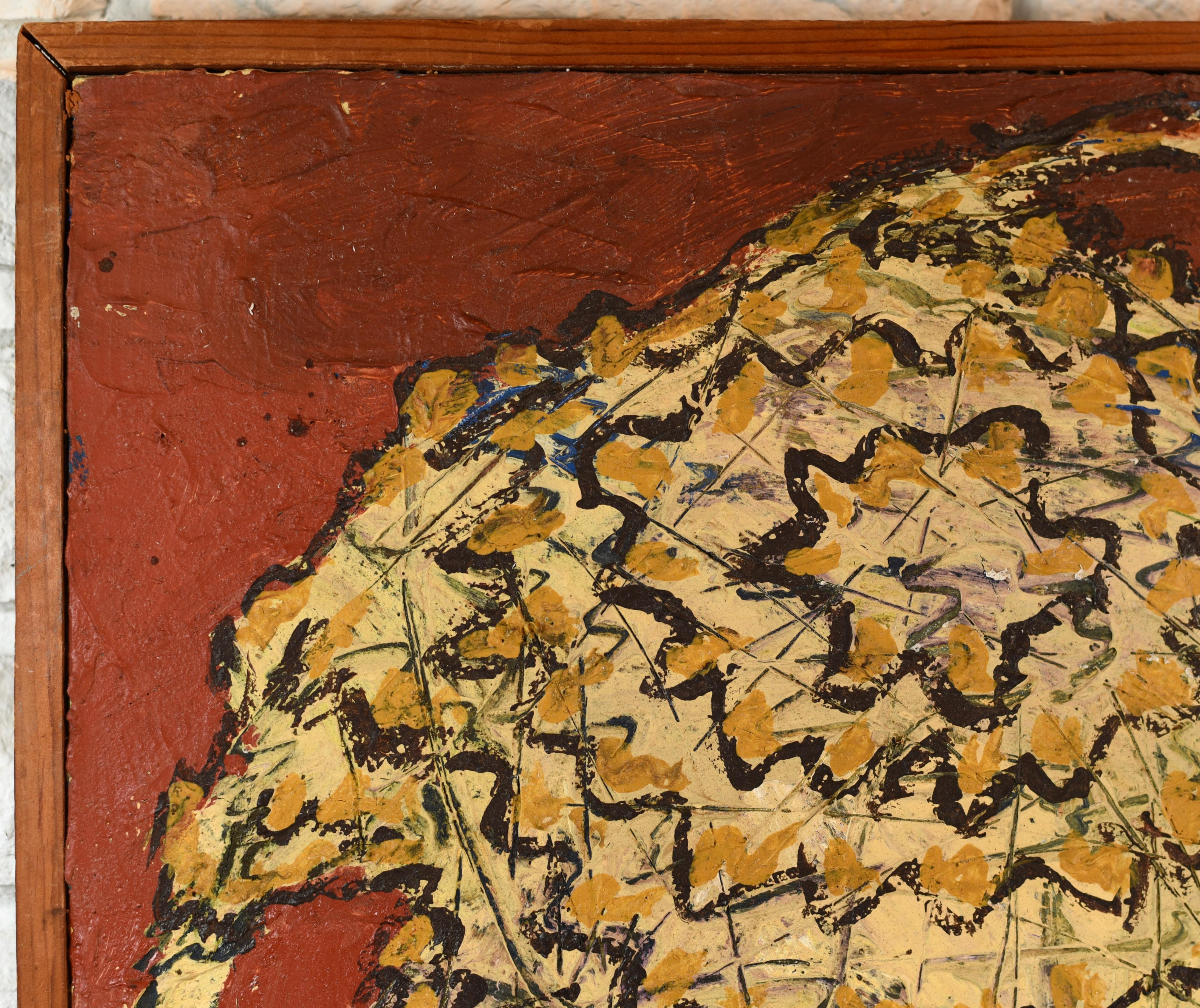 Pintura al óleo Kelly de mediados del siglo moderno firmada 