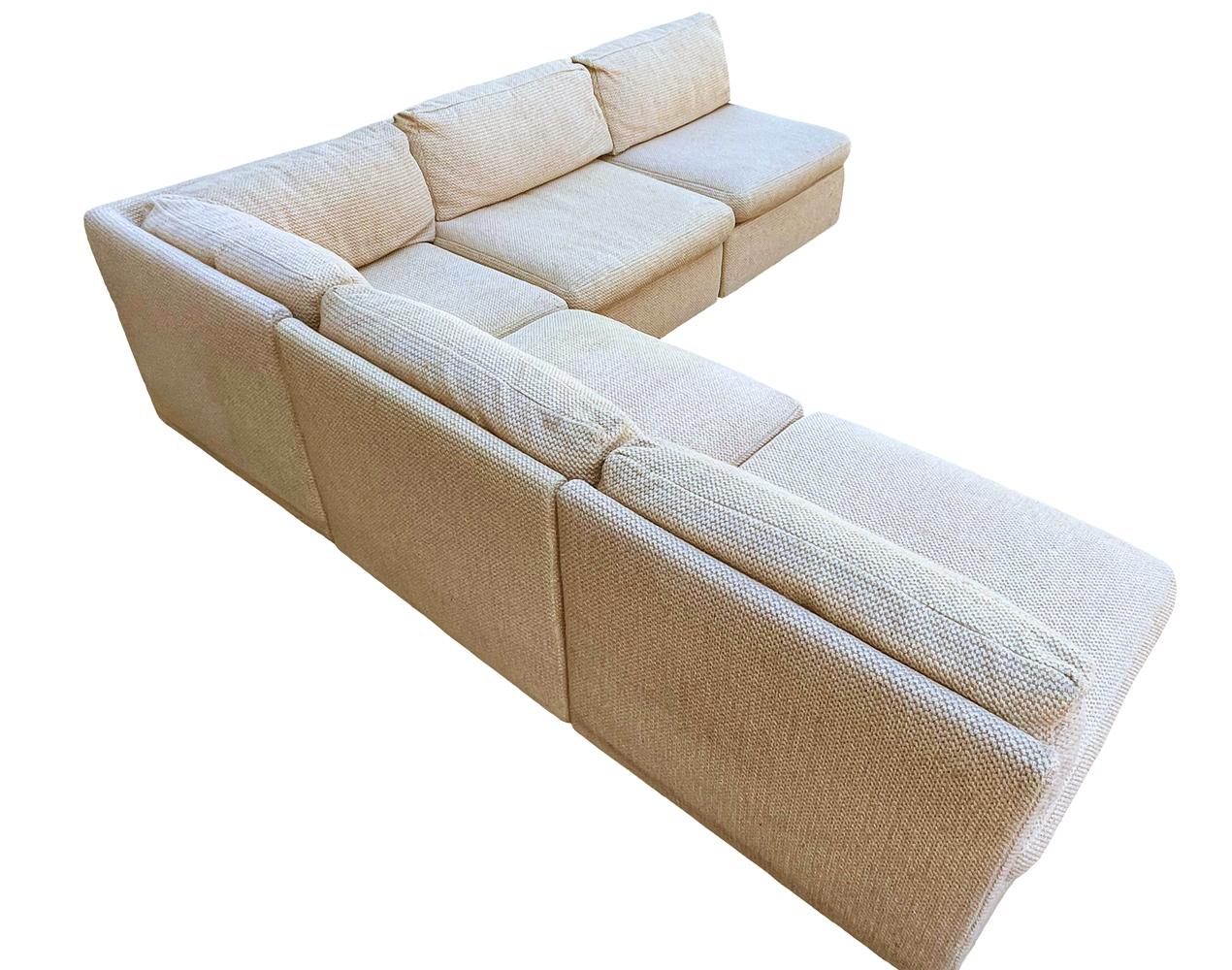 Mid-Century Modern Mid Century Modern Signed Milo Baughman Modular L Shape Sectional Sofa