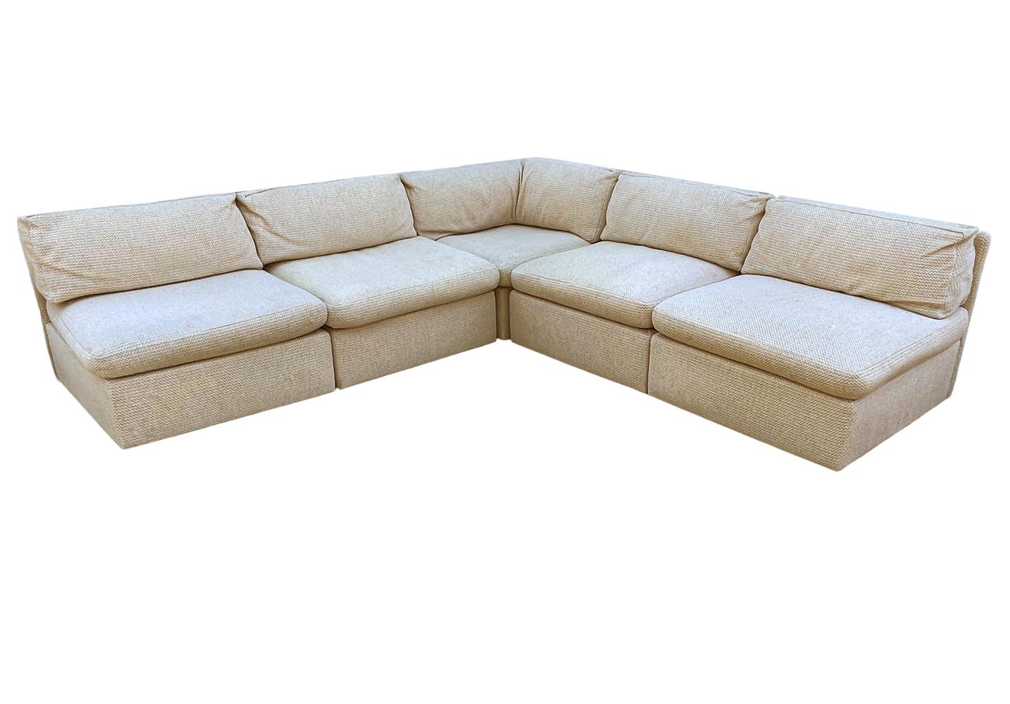 American Mid Century Modern Signed Milo Baughman Modular L Shape Sectional Sofa