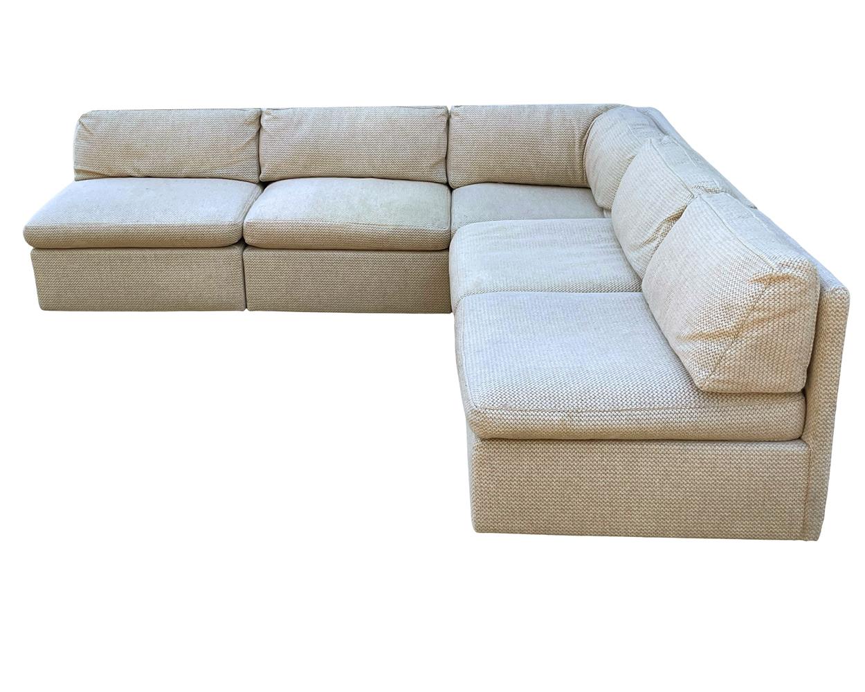 Mid-20th Century Mid Century Modern Signed Milo Baughman Modular L Shape Sectional Sofa