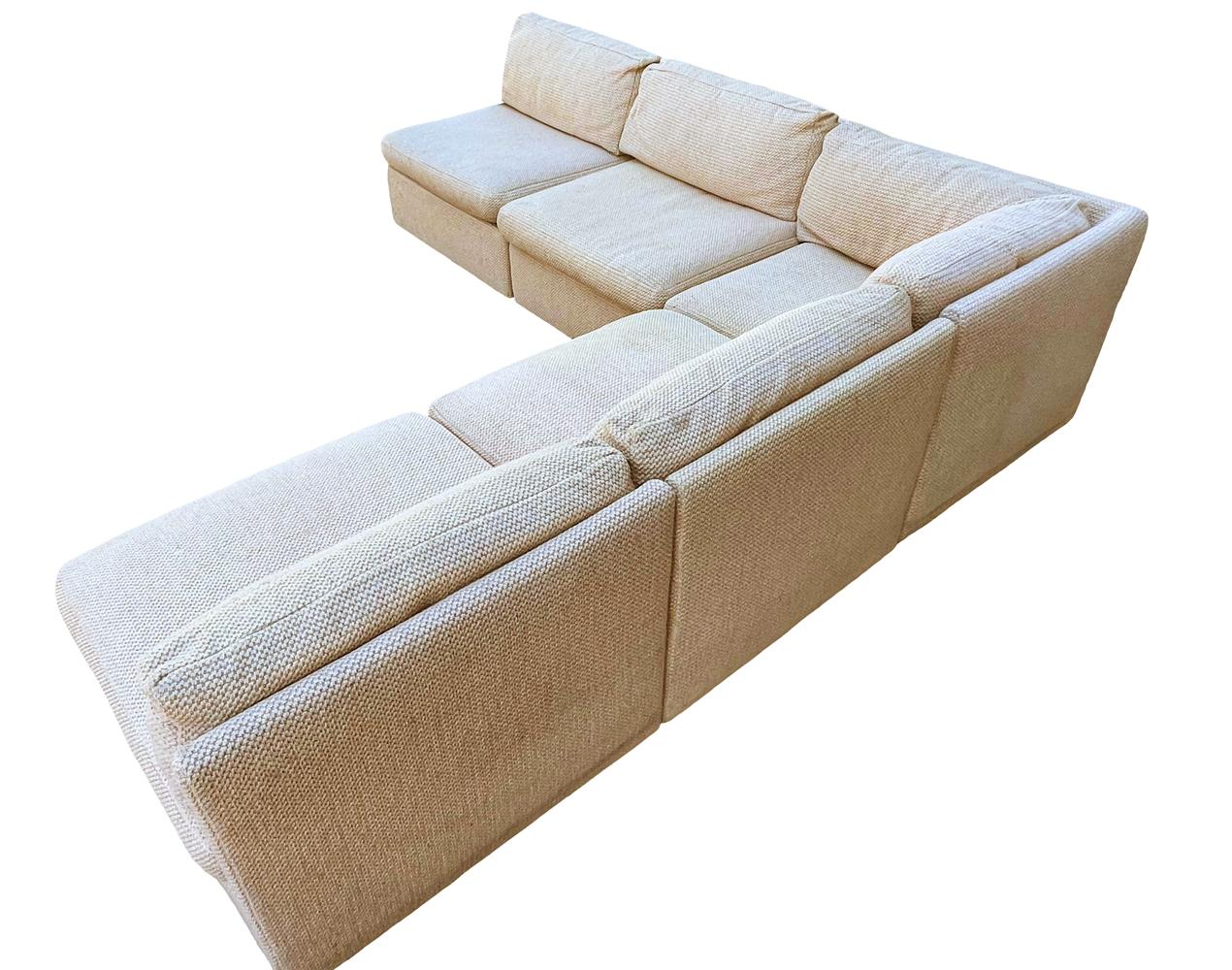 Mid Century Modern Signed Milo Baughman Modular L Shape Sectional Sofa 1