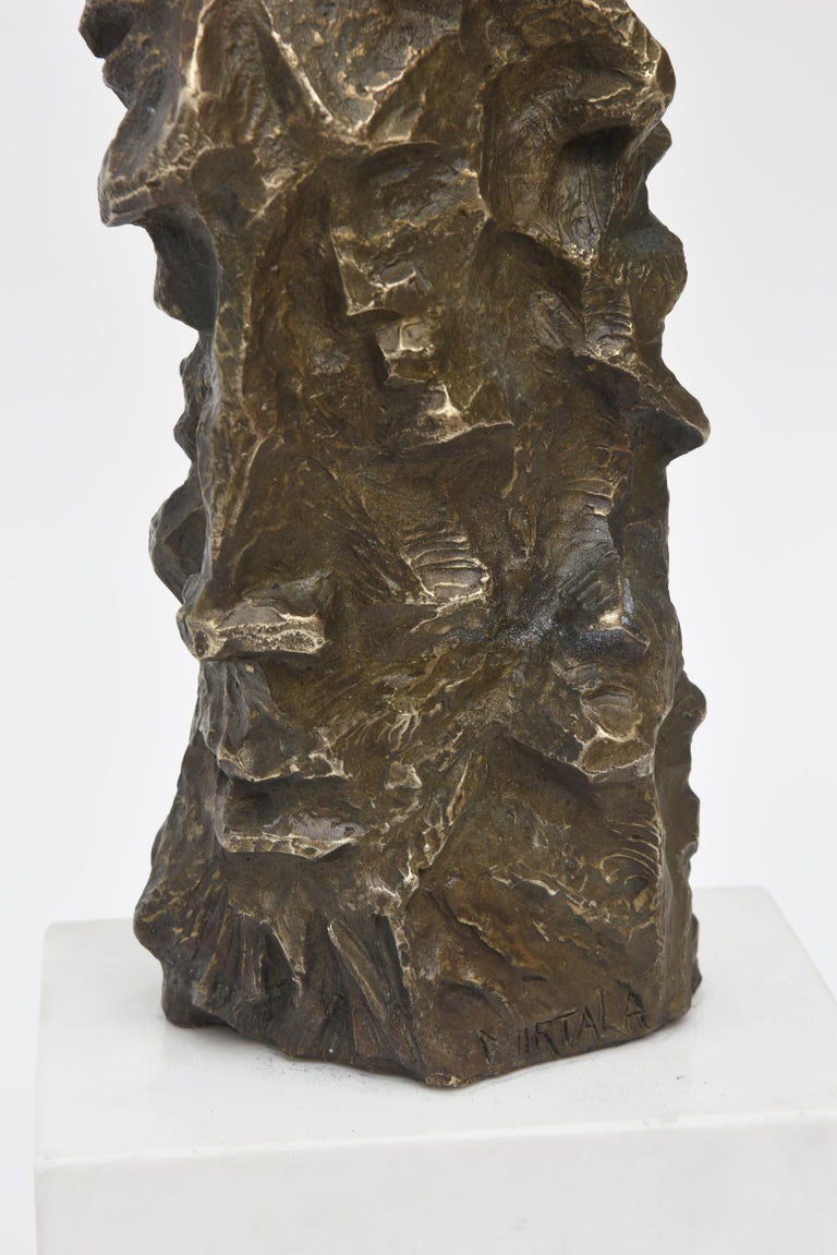MidCentury Modern Signed Mirtala Bronze and Mixed Metal Sculpture on