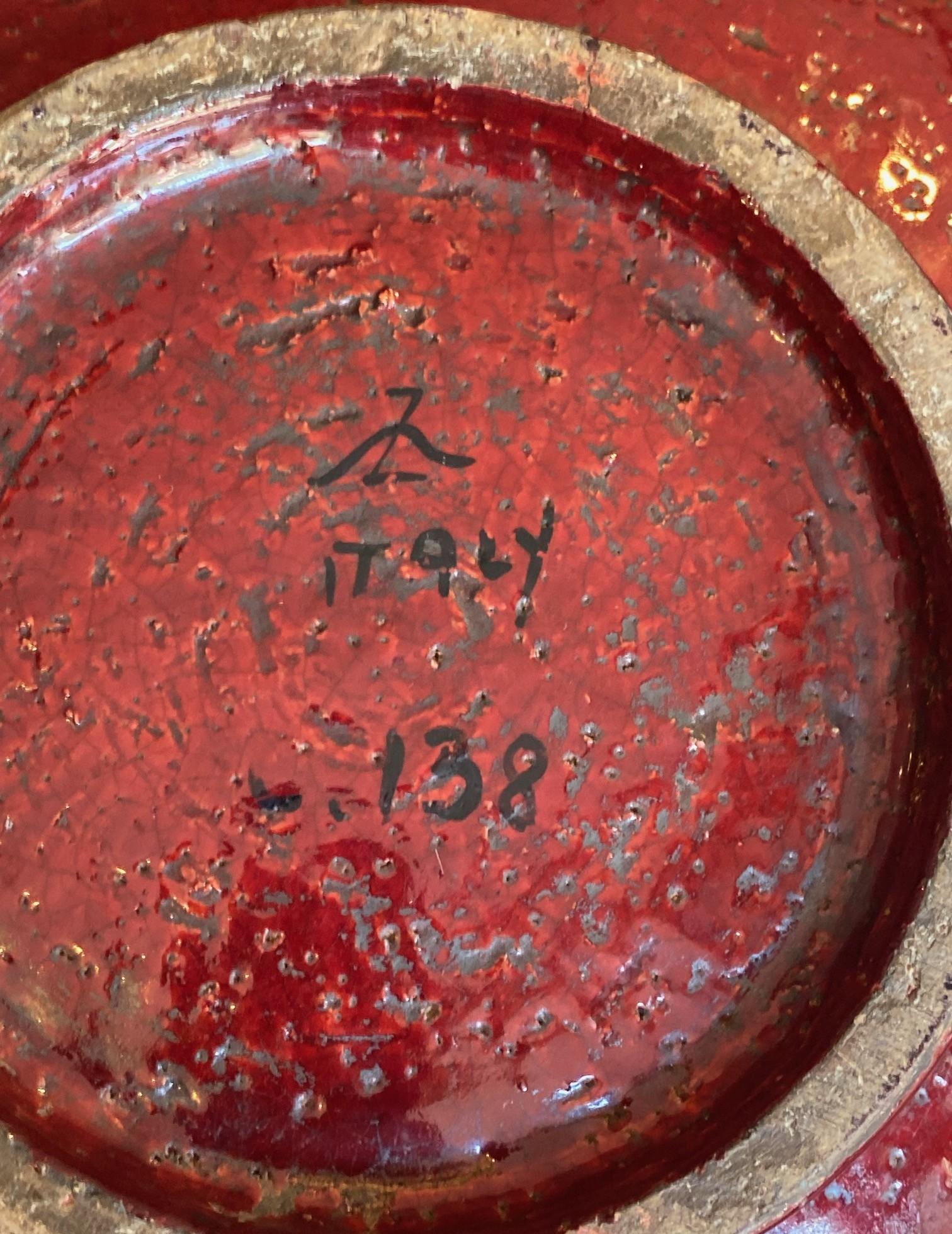 Mid-Century Modern Signed Oxblood Glazed Italian Pottery Bowl Likely Aldo Londi For Sale 15