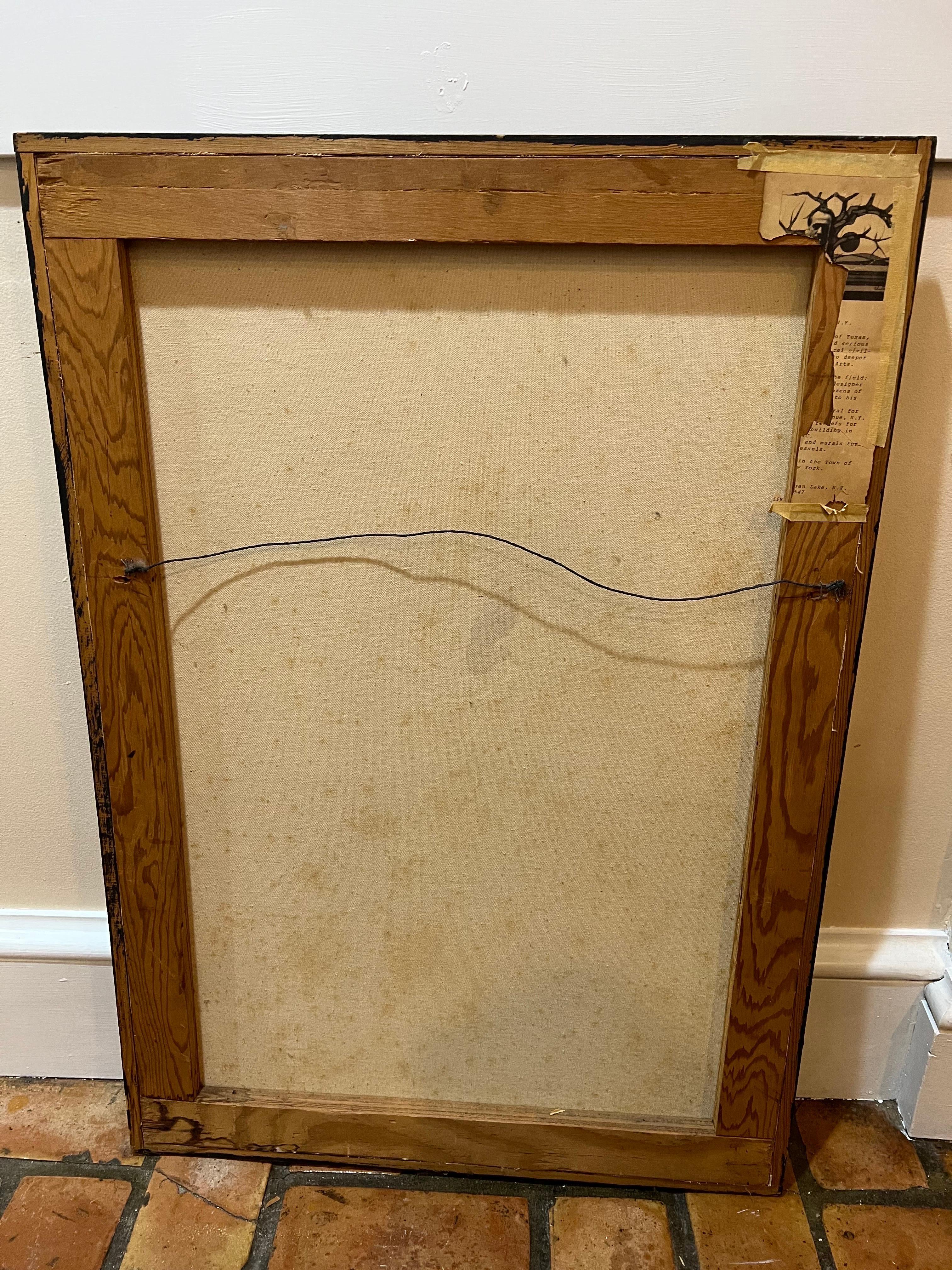 Quadro firmato di metà secolo moderno raffigurante una Menorah in vendita 6