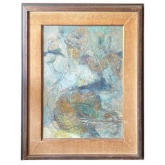 Mid-Century Modern Signed Schiff Abstract Impasto Oil on Canvas Painting