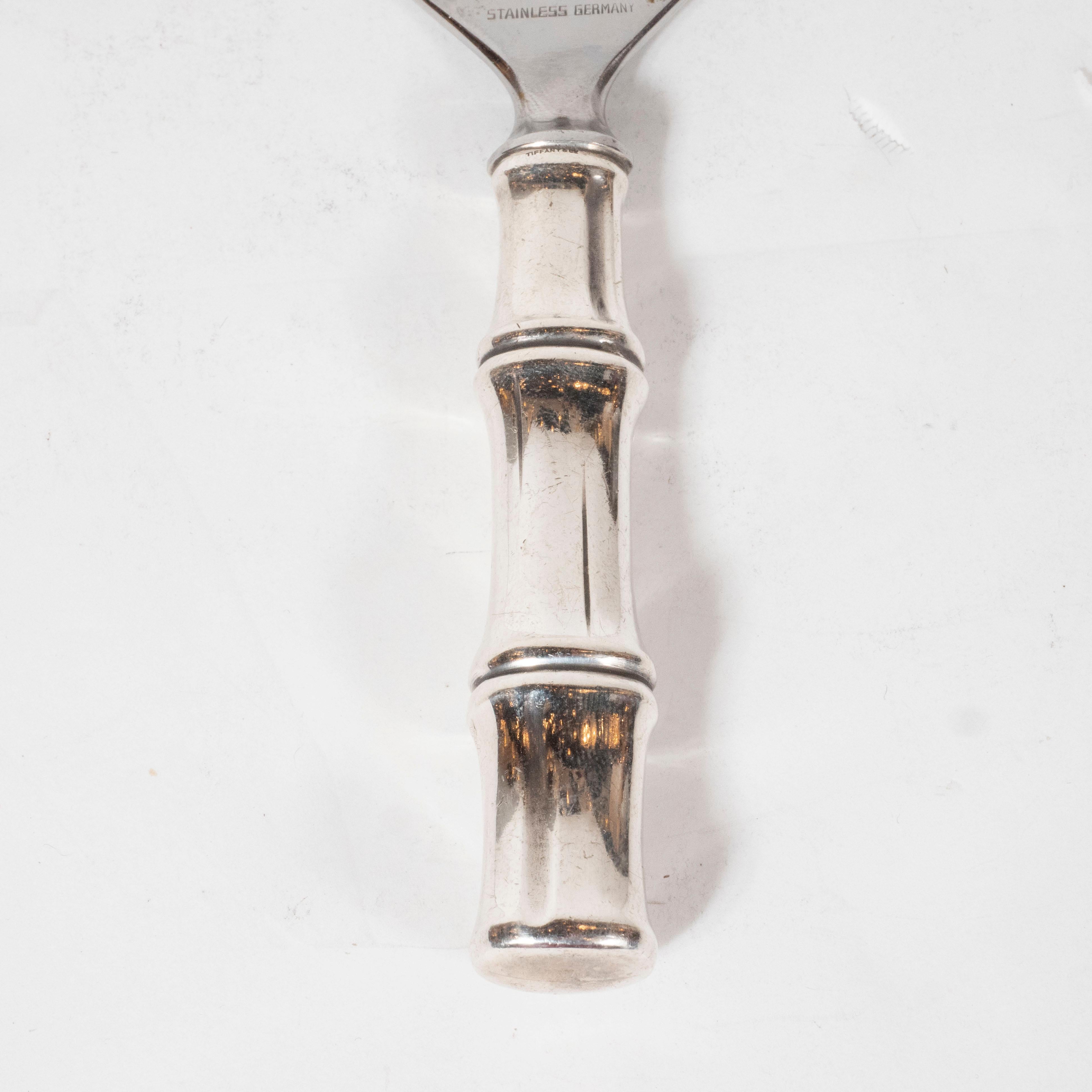 German Mid-Century Modern Signed Tiffany Sterling Silver Bamboo Bottle Opener