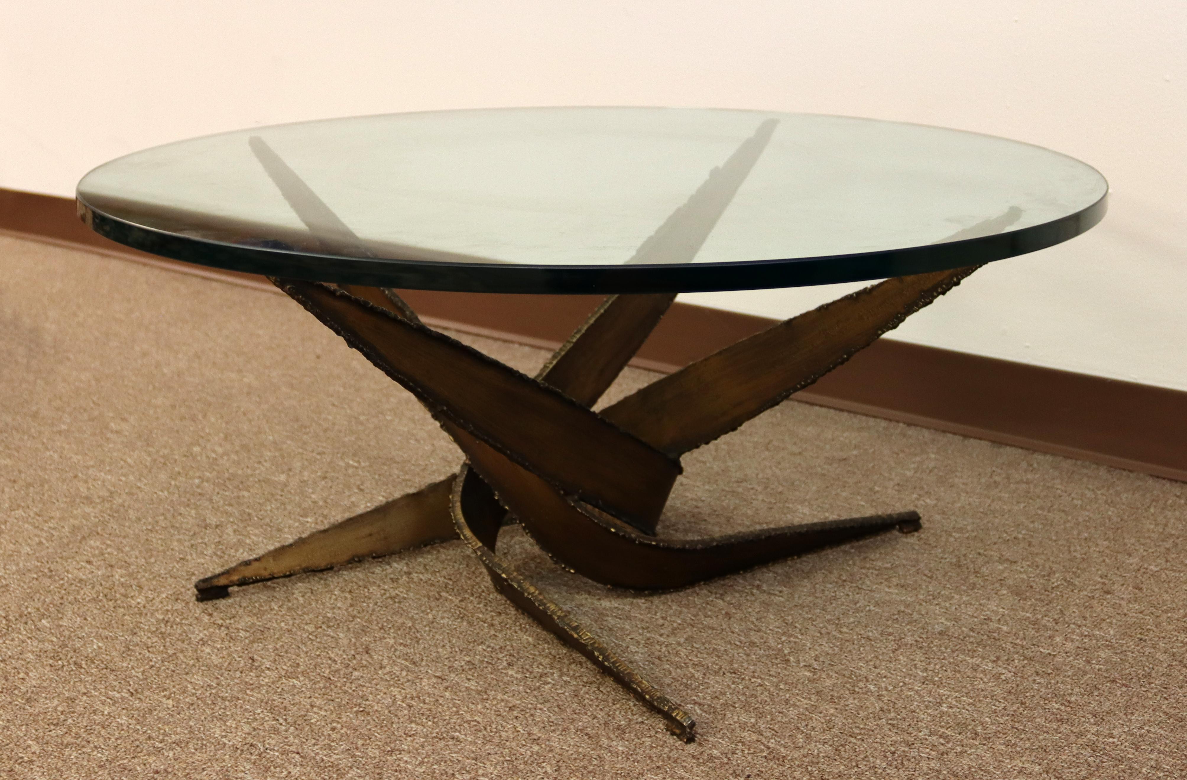 Late 20th Century Mid-Century Modern Silas Seandel Brutalist Bronze Cocktail Coffee Table 1970s