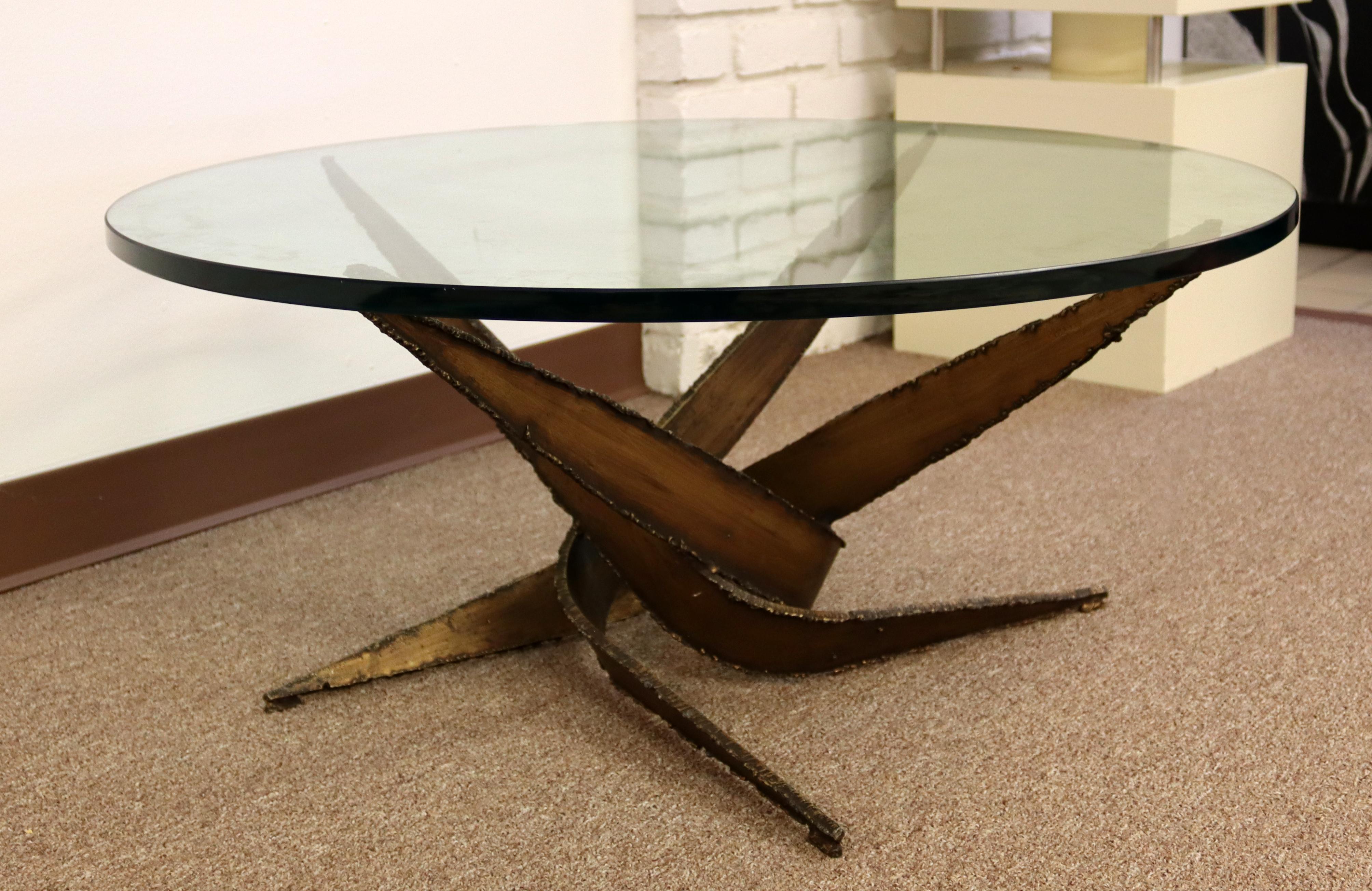 Mid-Century Modern Silas Seandel Brutalist Bronze Cocktail Coffee Table 1970s 2