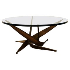 Mid-Century Modern Silas Seandel Brutalist Bronze Cocktail Coffee Table 1970s