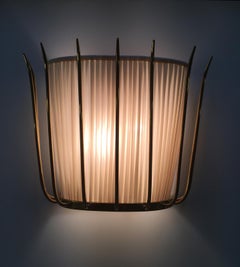 Mid-Century Modern Silk and Brass Wall Lamp Shogun, Re-Edition