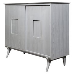 Mid-Century Modern Silver Cerused Oak Gentleman's Chest by John Stuart Inc.